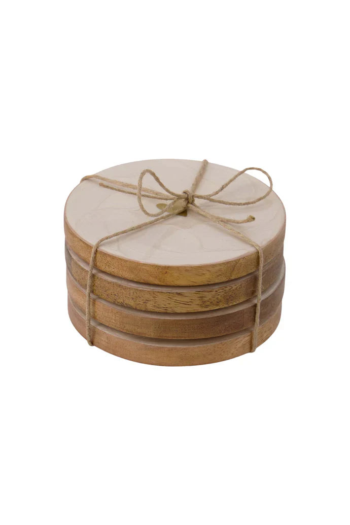 Zusss | Onderzetters parelmoer hartje set 4st