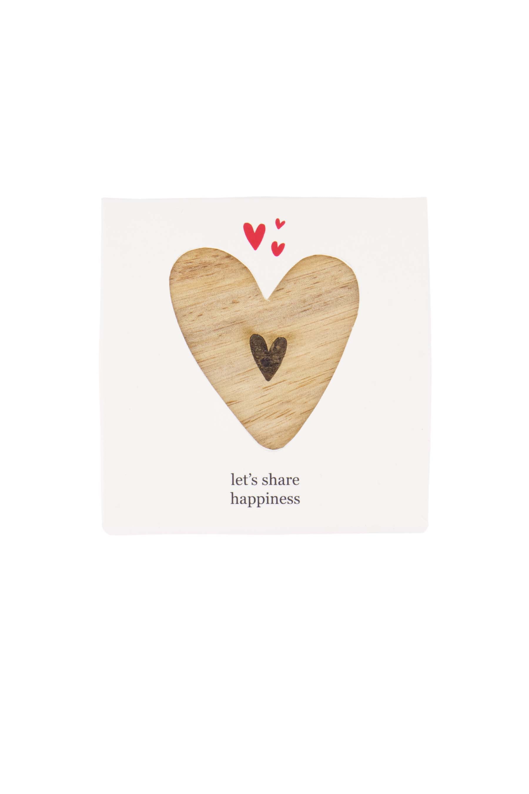 Zusss | Set of 4 wooden coasters heart naturel