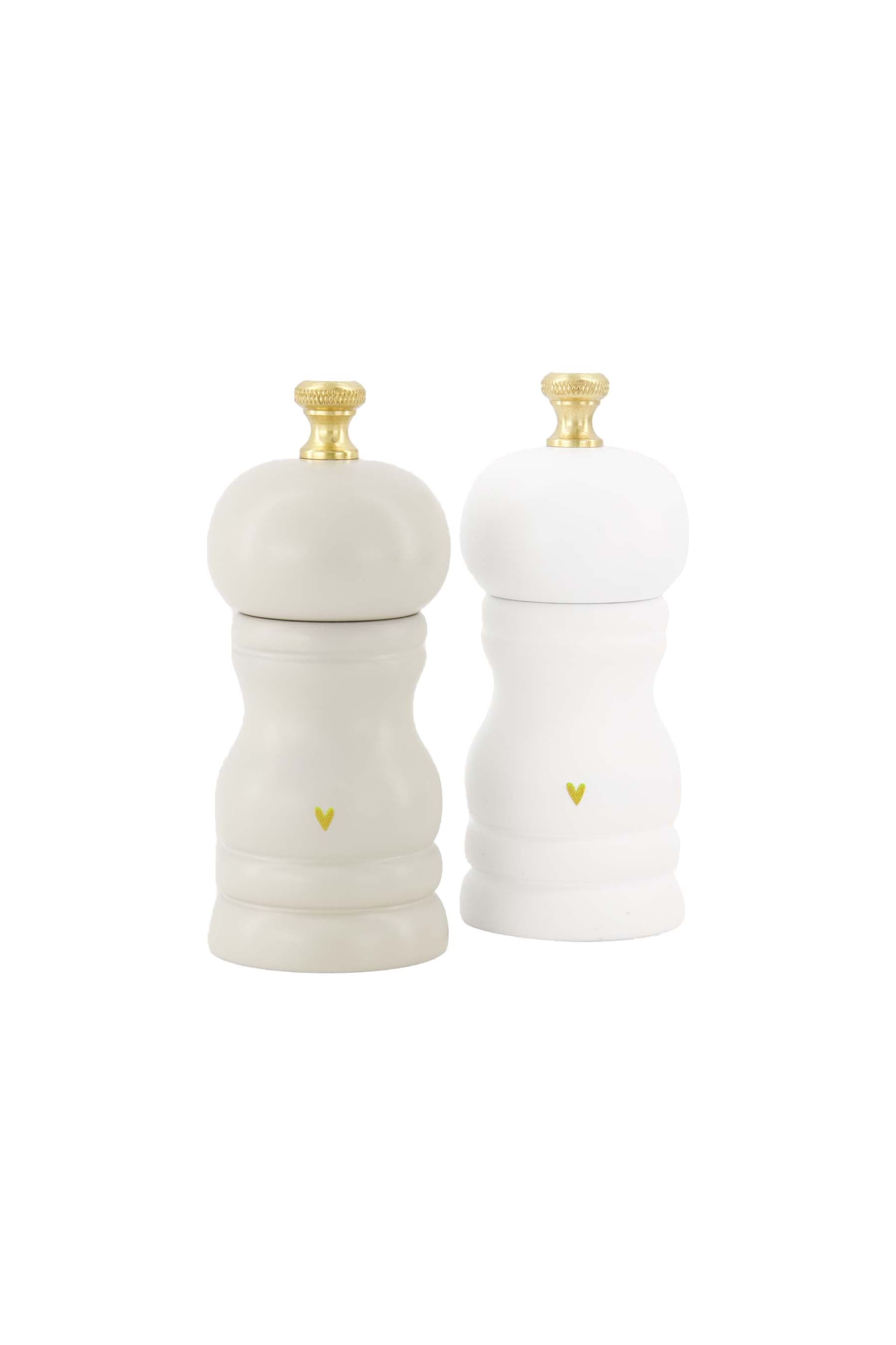 Zusss | Salt & pepper set heart white / gold