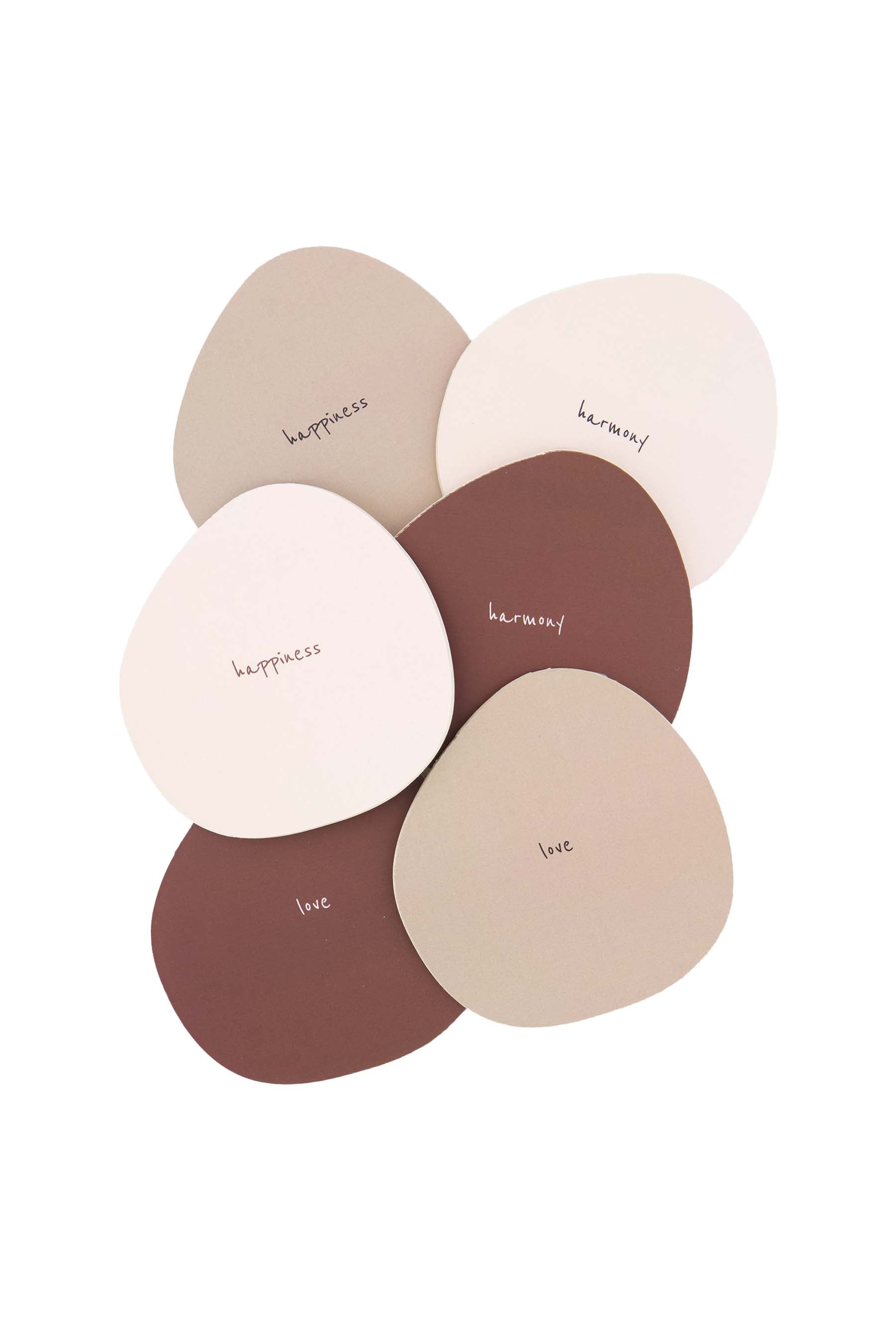 Zusss | Set of 6 coasters happy home multicolor