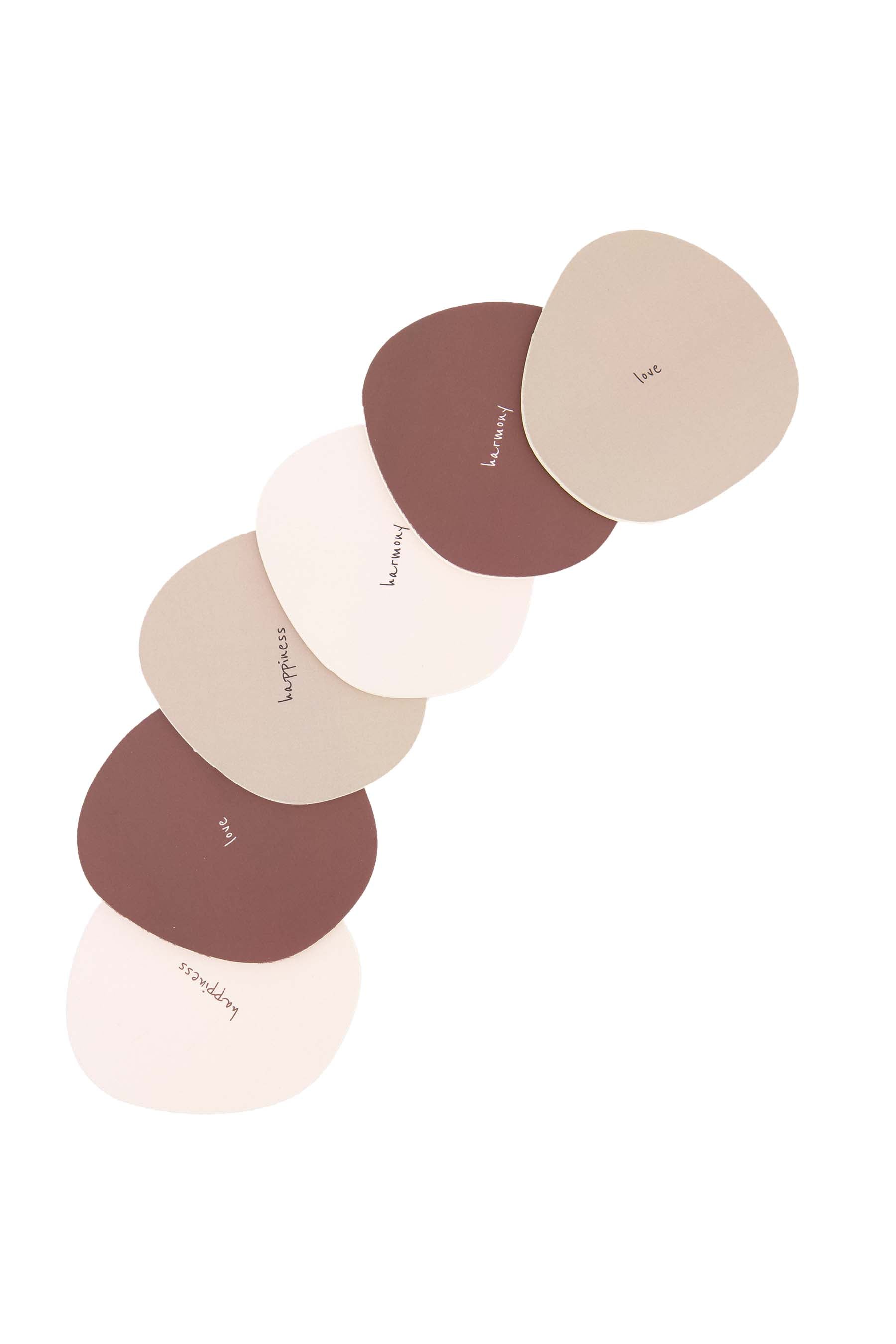 Zusss | Set of 6 coasters happy home multicolor