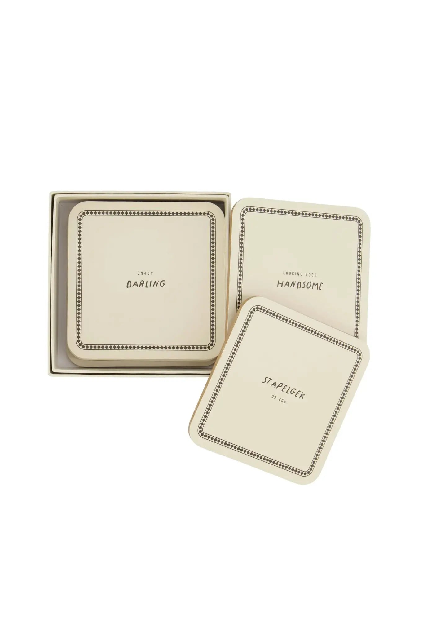 Zusss | Onderzetters zand/antraciet set van 6