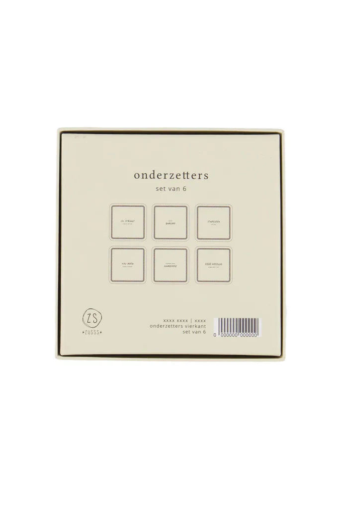 Zusss | Onderzetters zand/antraciet set van 6