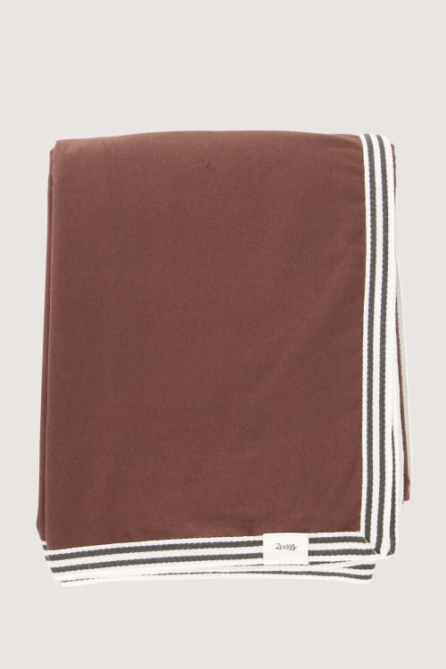 Zusss | Tablecloth double-sided happy home sand / dark brown