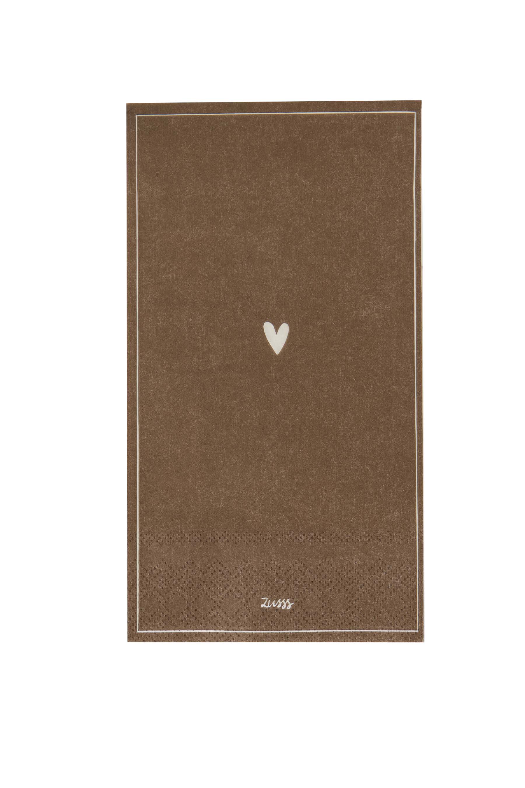 Zusss | Napkins rectangle happiness sand / dark brown