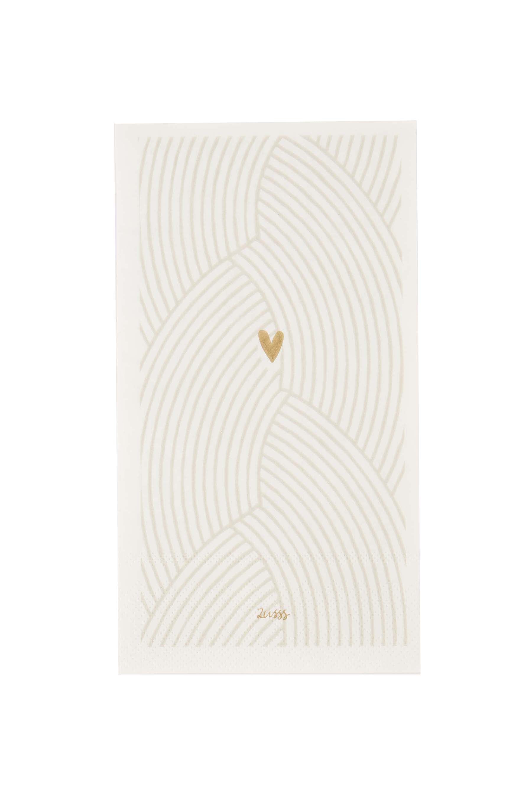 Zusss | Napkins rectangle braidpattern cozy white / gold
