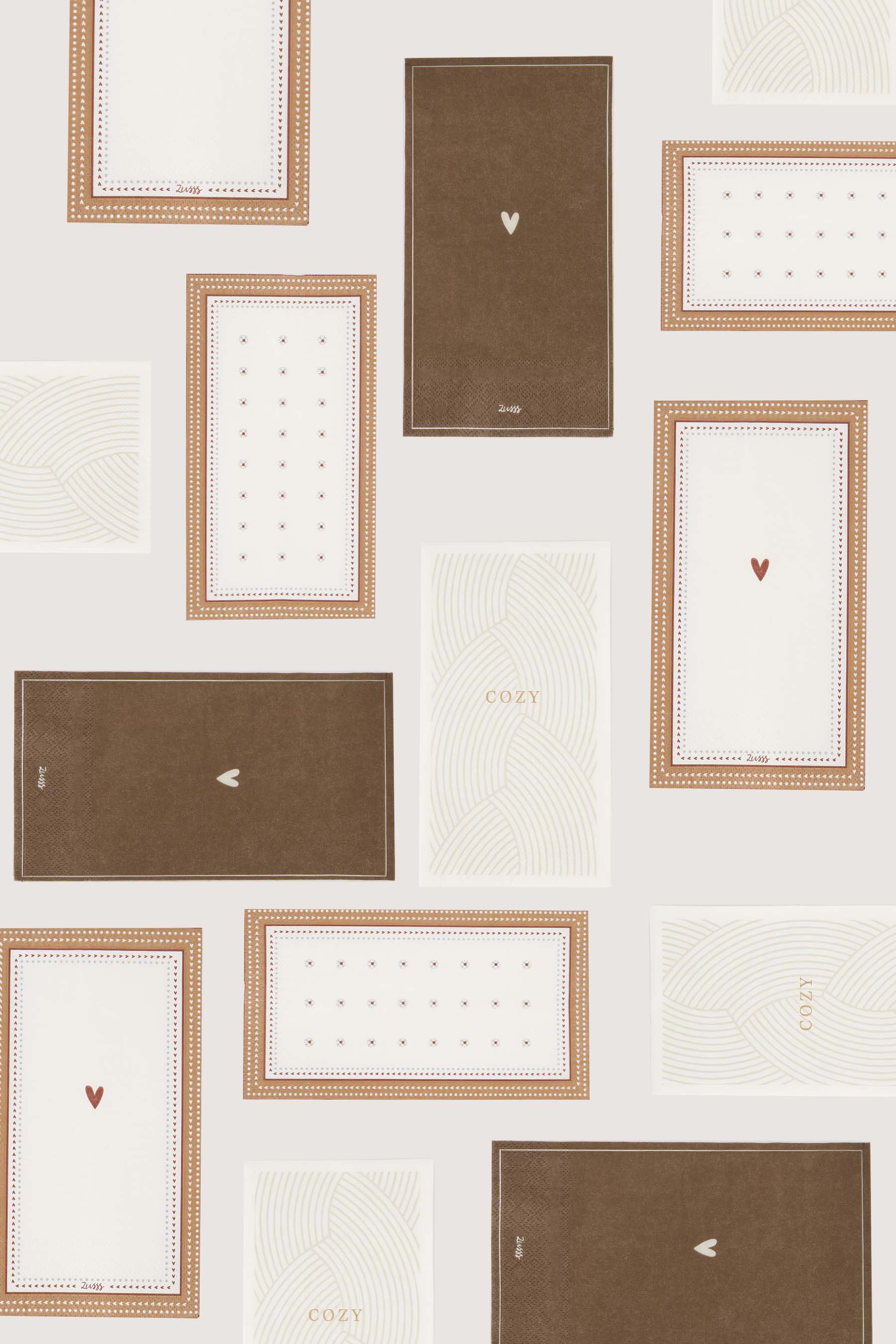 Zusss | Napkins rectangle braidpattern cozy white / gold