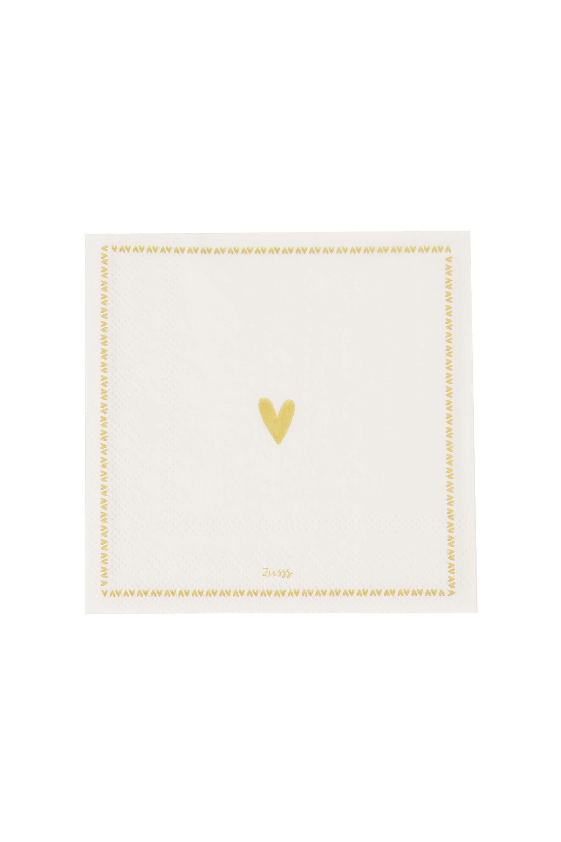 Zusss | Napkins square geniet van de kleine dingen white / ochre