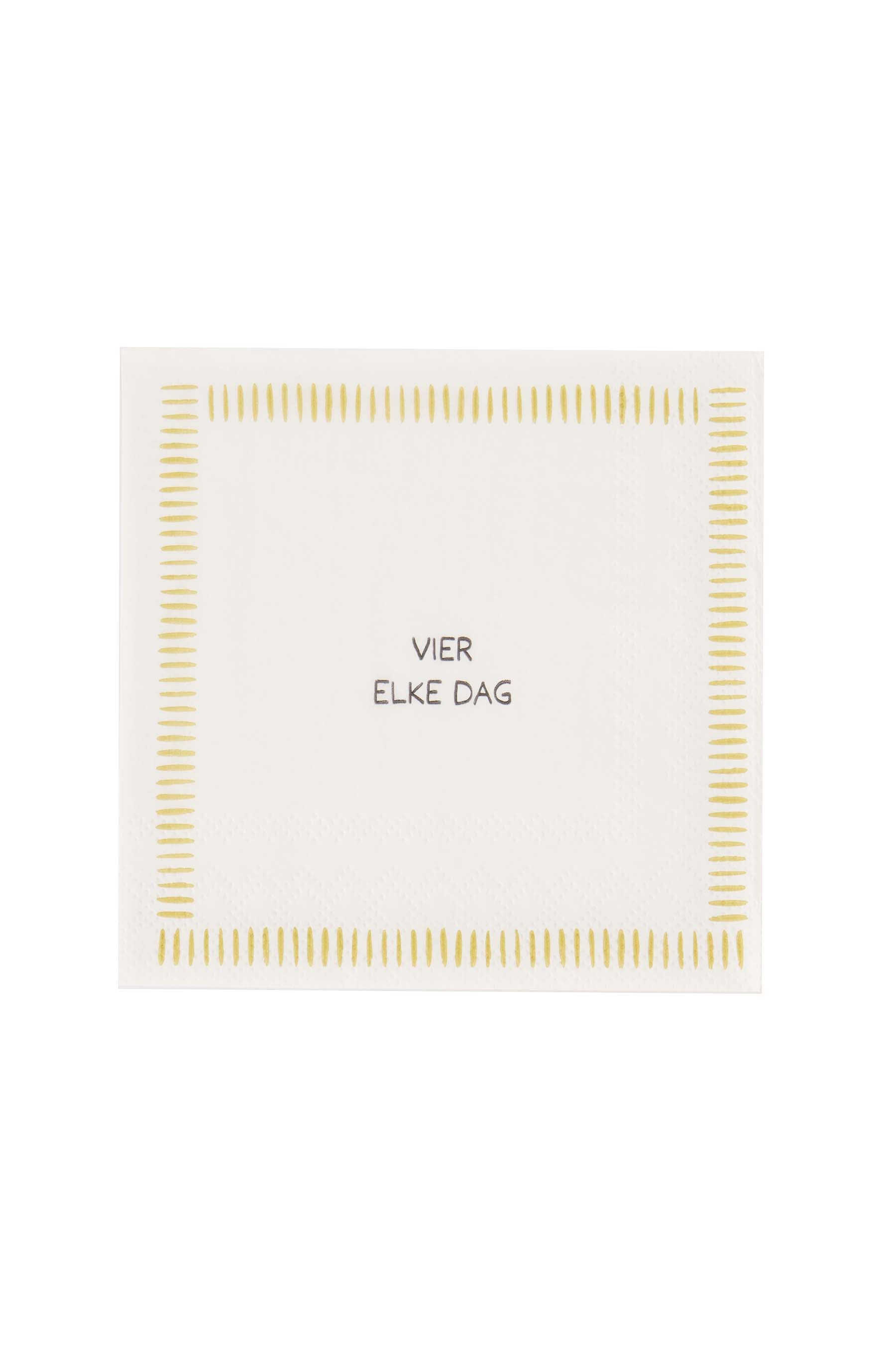 Zusss | Napkins square vier elke dag white / ochre