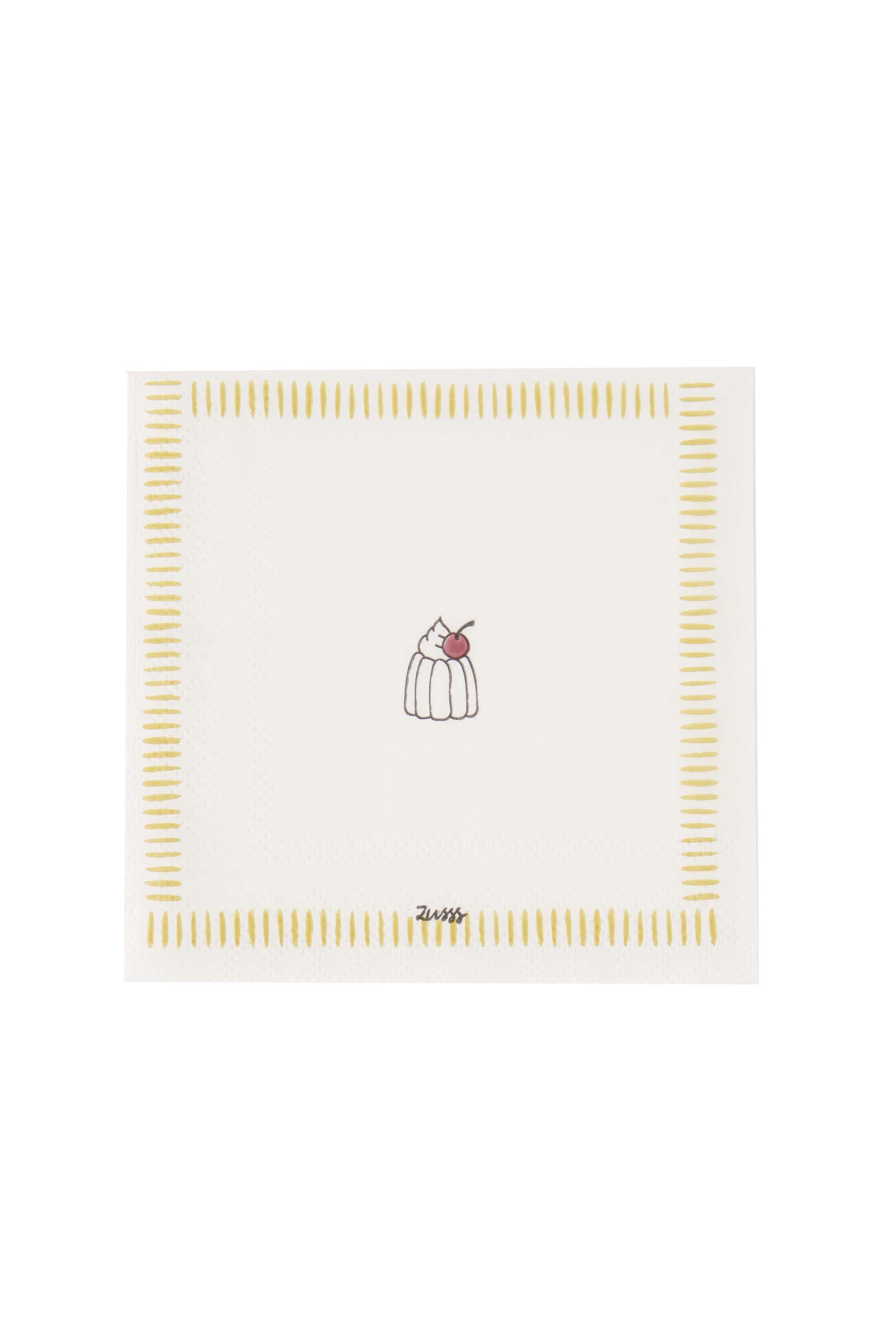 Zusss | Napkins square vier elke dag white / ochre