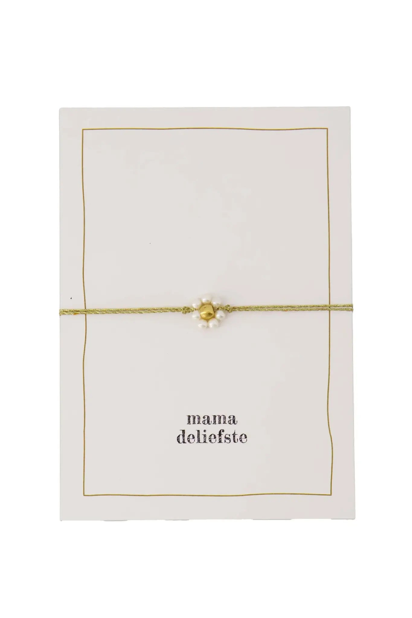 Zusss | Ansichtkaart armbandje mama deliefste wit / goud