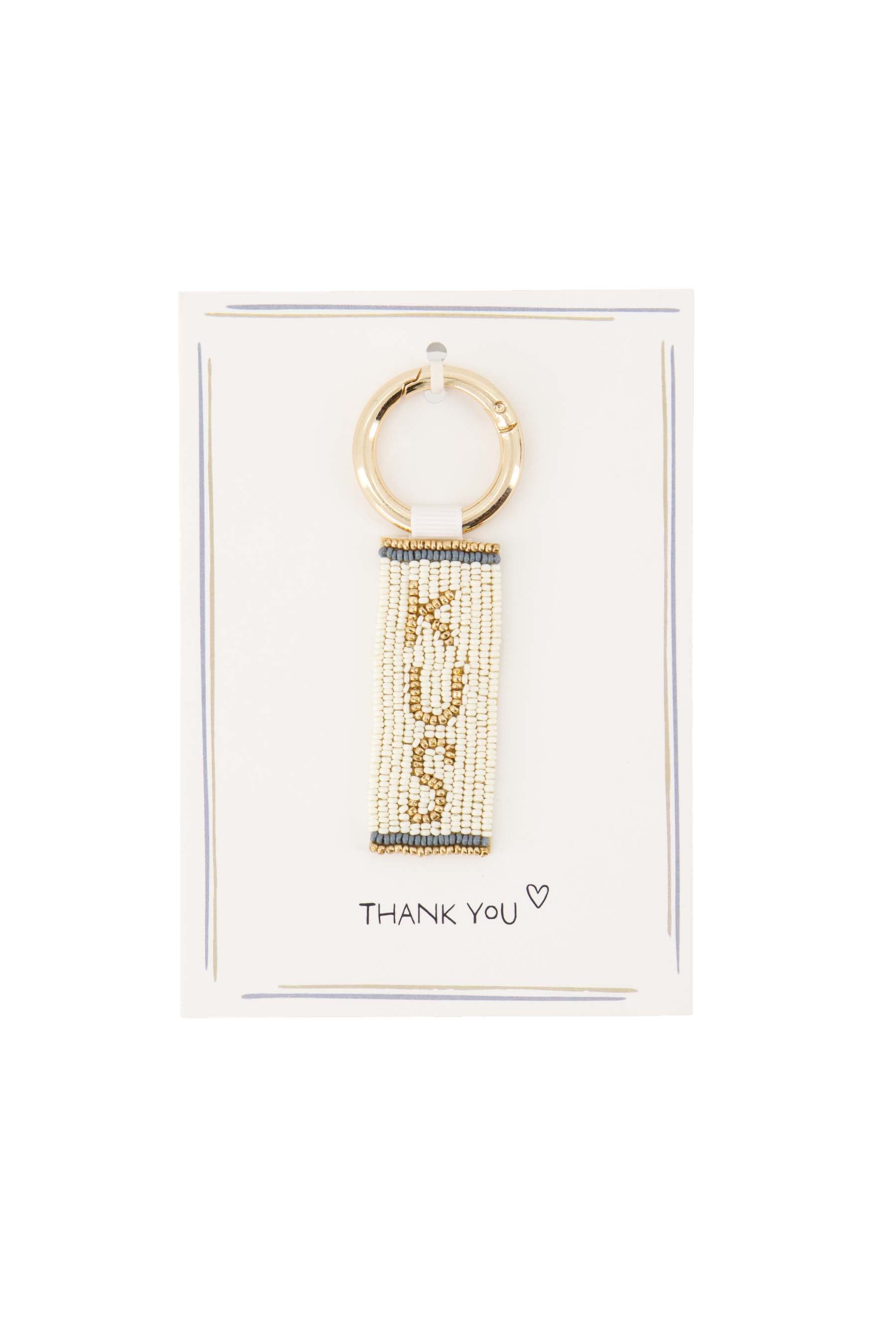 Zusss | Postcard keychain kus white / gold / blue