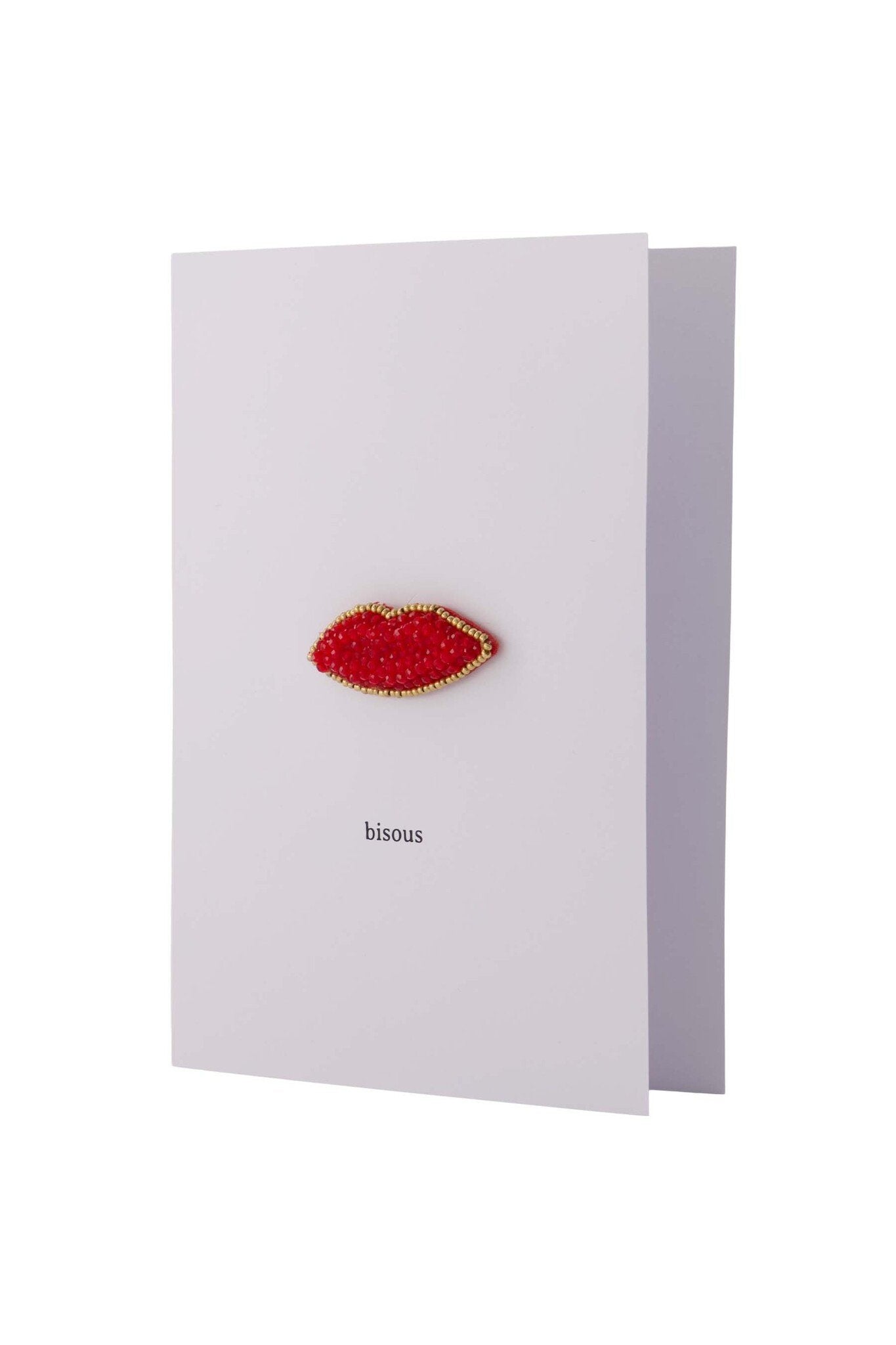 Zusss | Wenskaart broche kusje rood