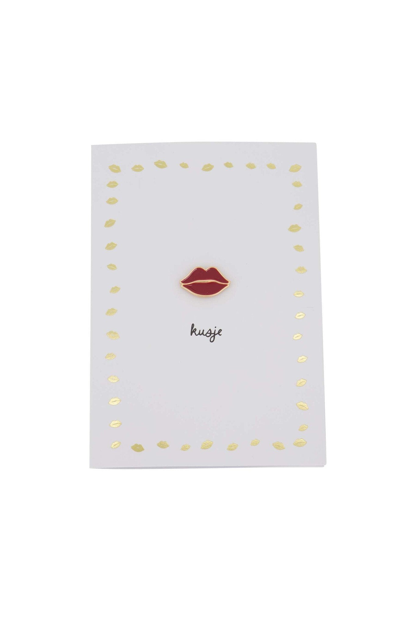 Zusss | Wenskaart broche kusje