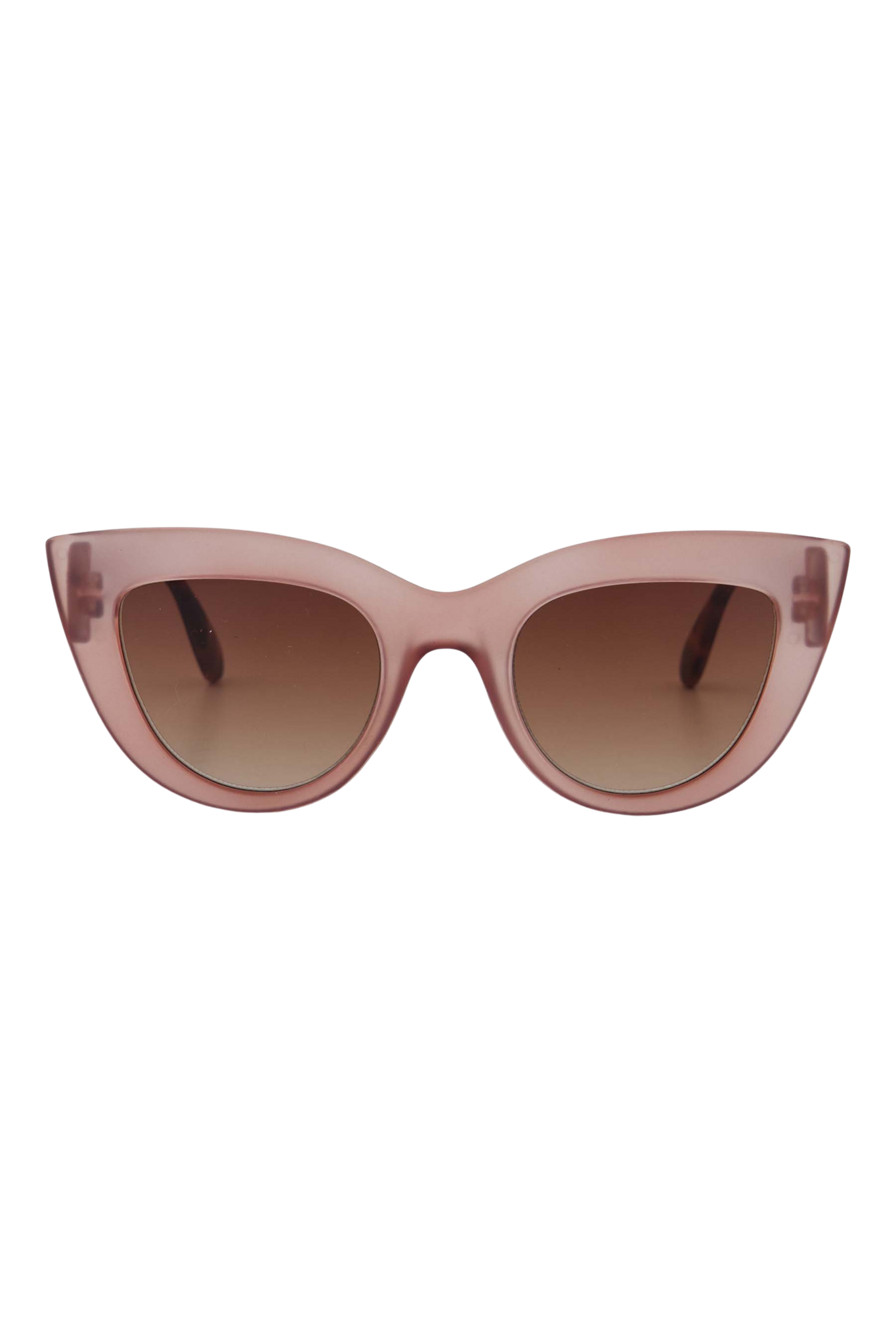Zusss | Cat eye zonnebril met panterprint details incl koker zacht roze