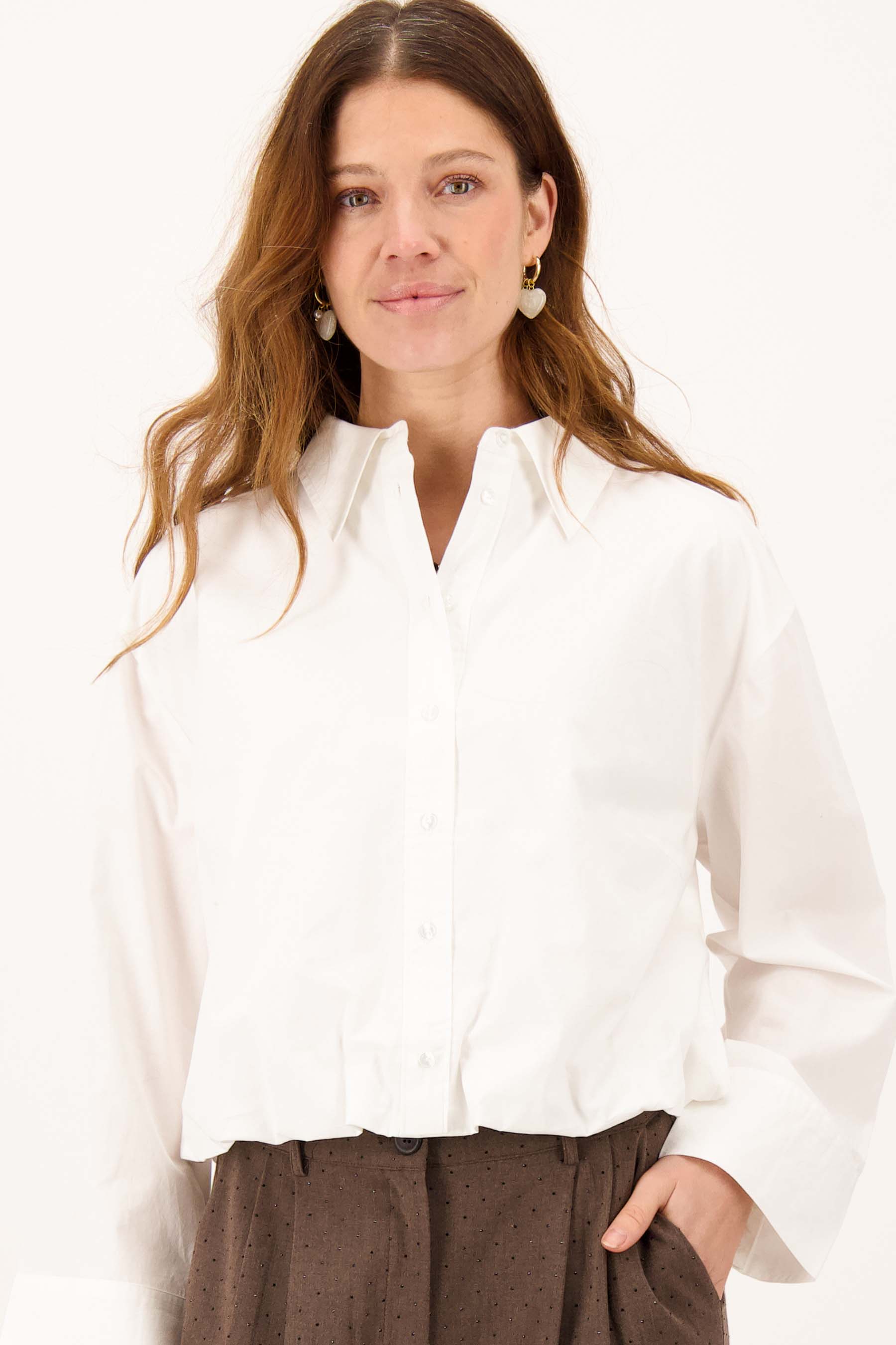 Zusss | Blouse balloon off white
