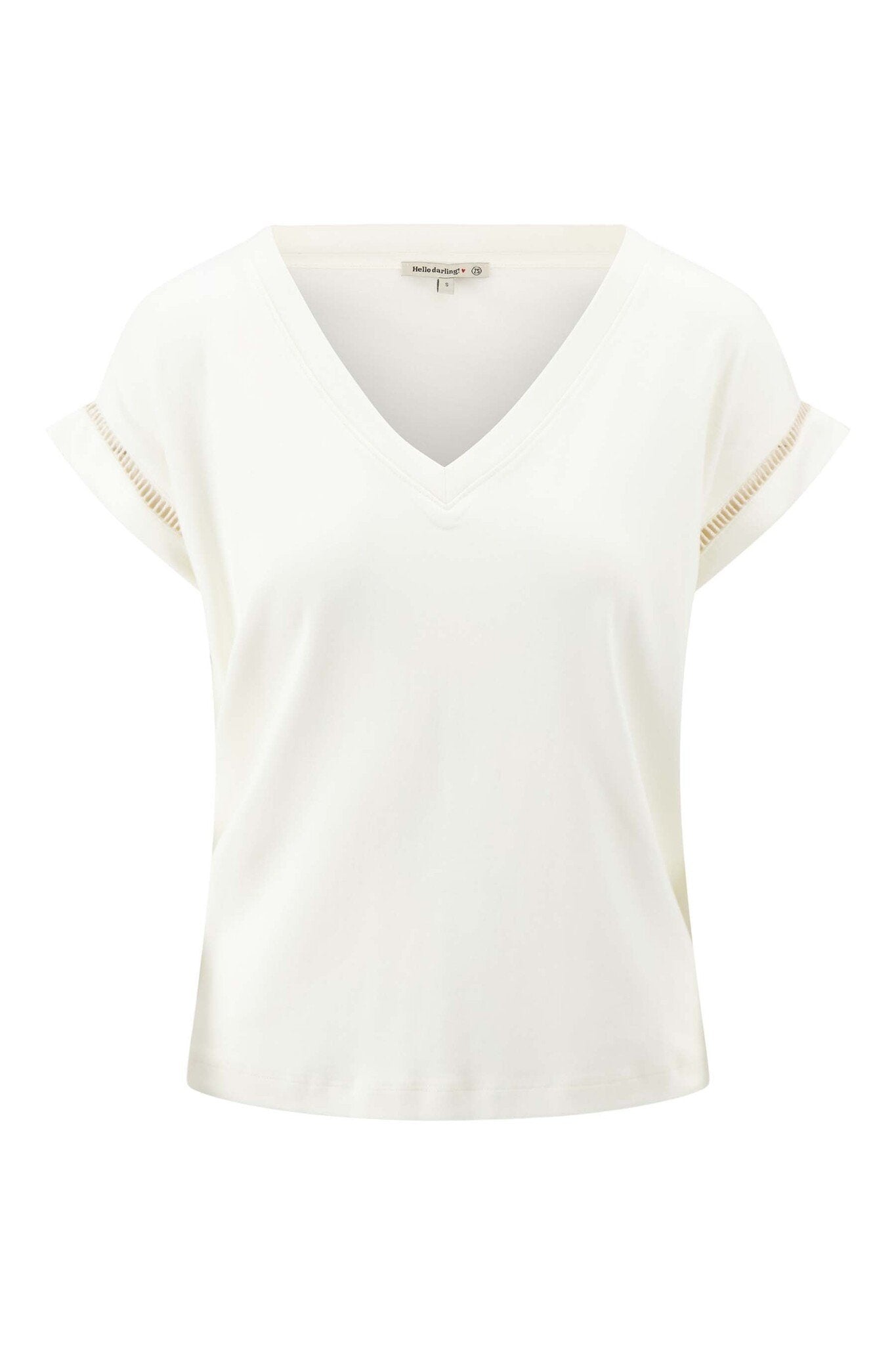 Zusss | T-shirt met opengewerkt detail off white