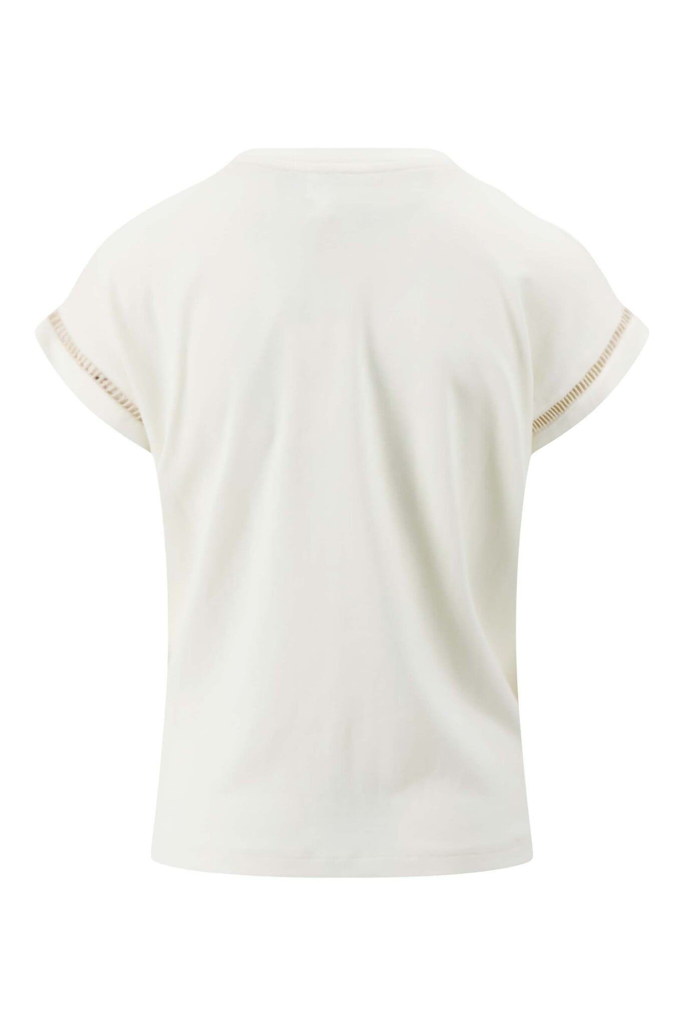 Zusss | T-shirt met opengewerkt detail off white
