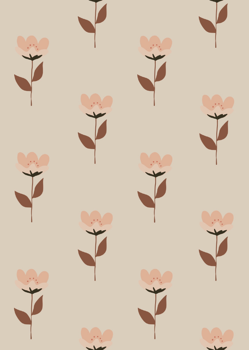 Bibelotte | Behang Retrobloem roze