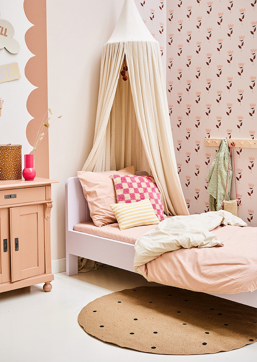 Bibelotte | Behang Retrobloem roze