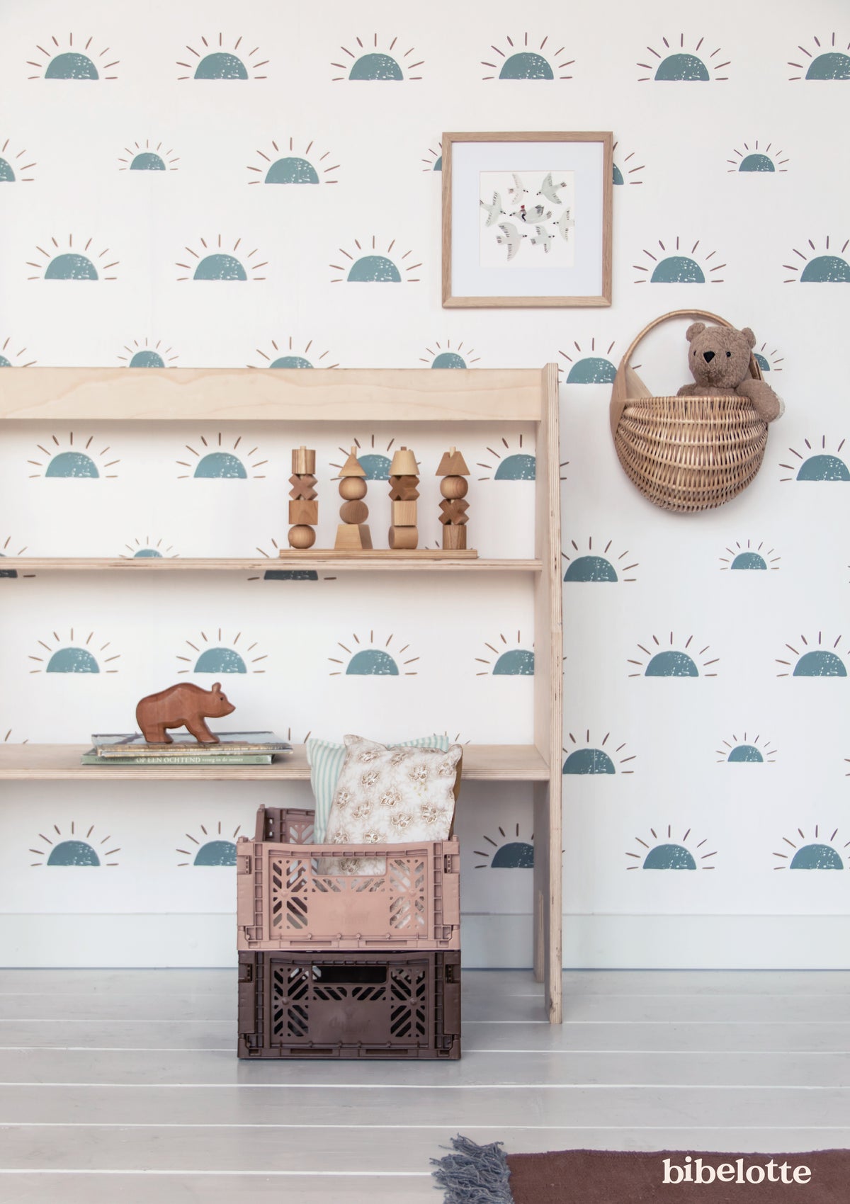 Bibelotte | Behang Ochtendgloren denimblauw