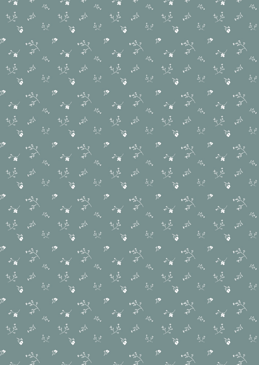 Bibelotte | Behang Bloemenzee klein denimblauw