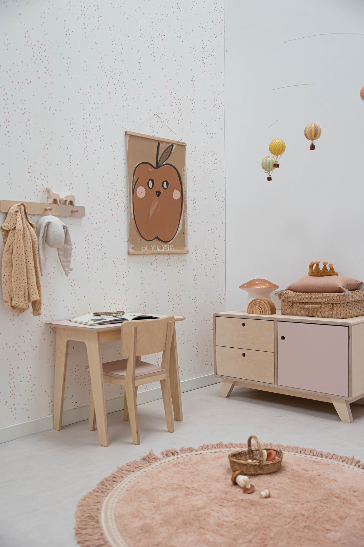 Bibelotte | Behang Dottig roze