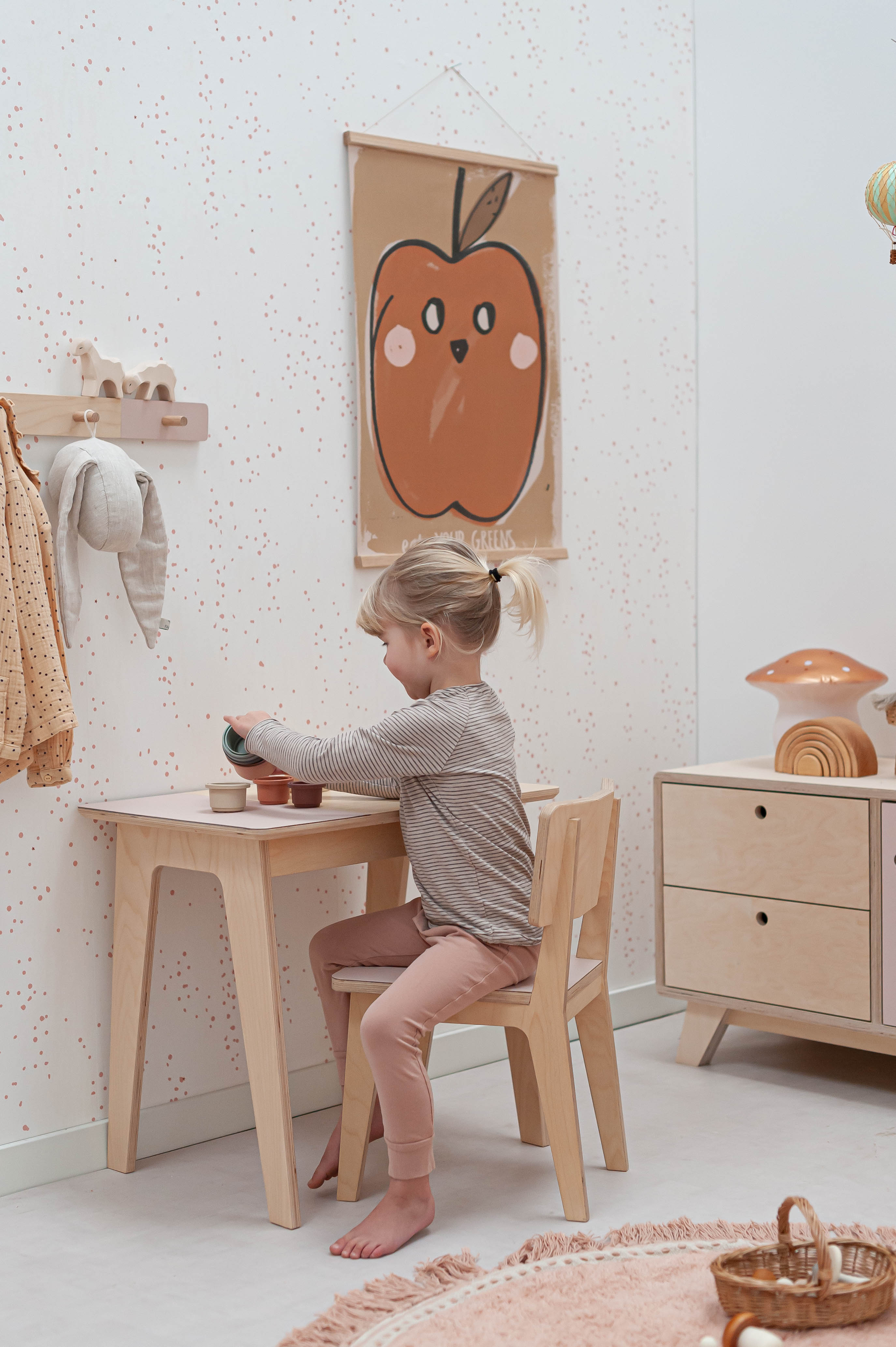 Bibelotte | Behang Dottig roze