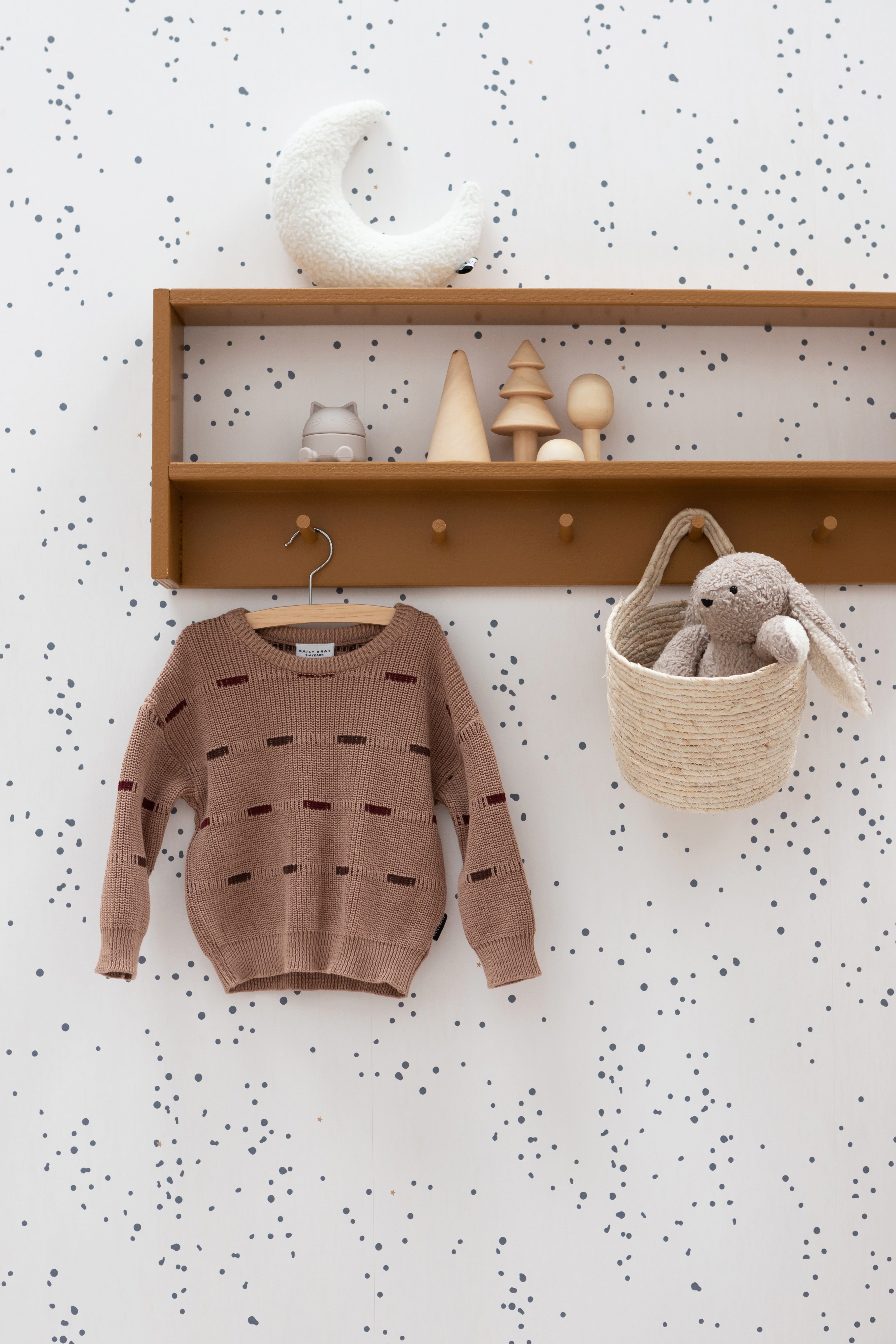 Bibelotte | Behang Dottig denimblauw