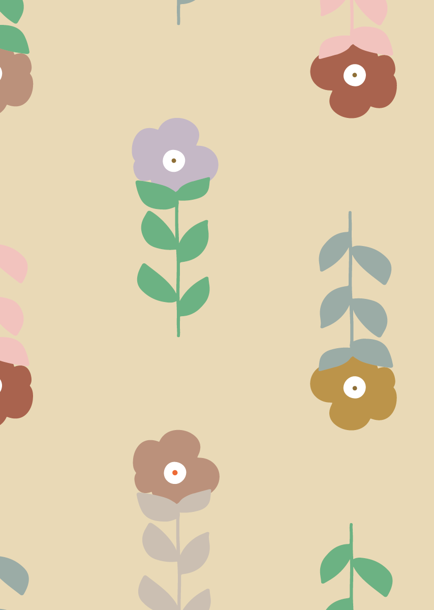 Bibelotte | Behang Fleurtje geel