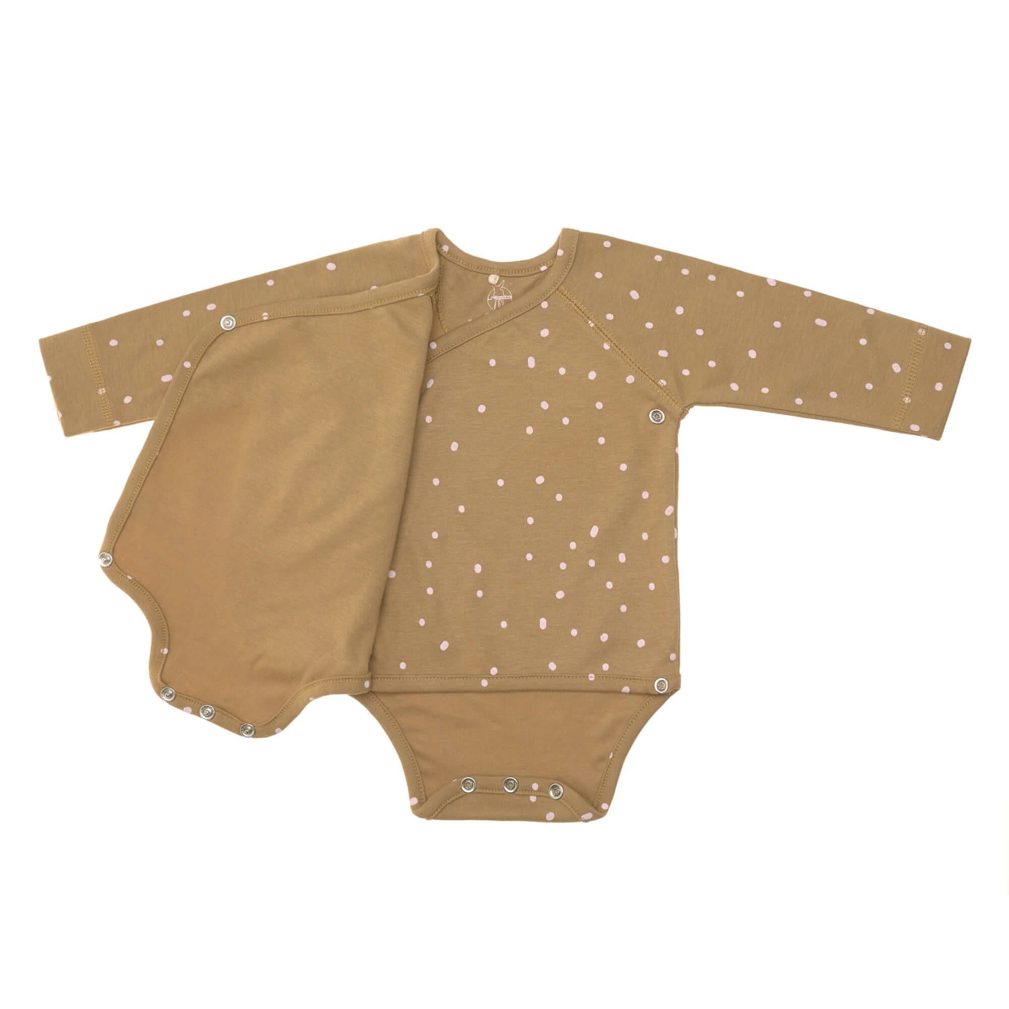 Lässig | Newborn romper stippen bruin - Maat 50 - 56