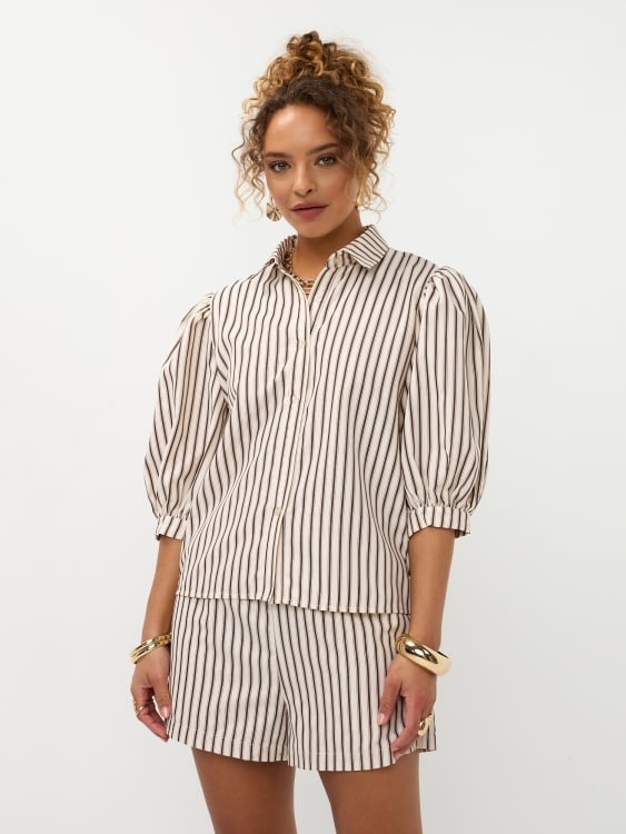 Ydence | Blouse Bobbie brown stripe