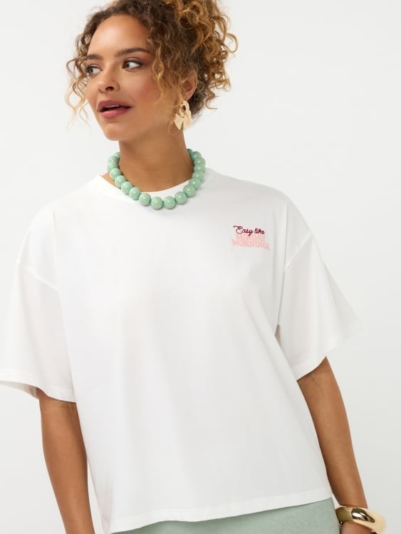 Ydence | T-shirt Sunday mornings off-white