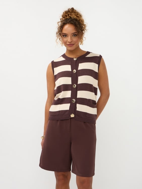 Ydence | Top Judith knitted brown ecru