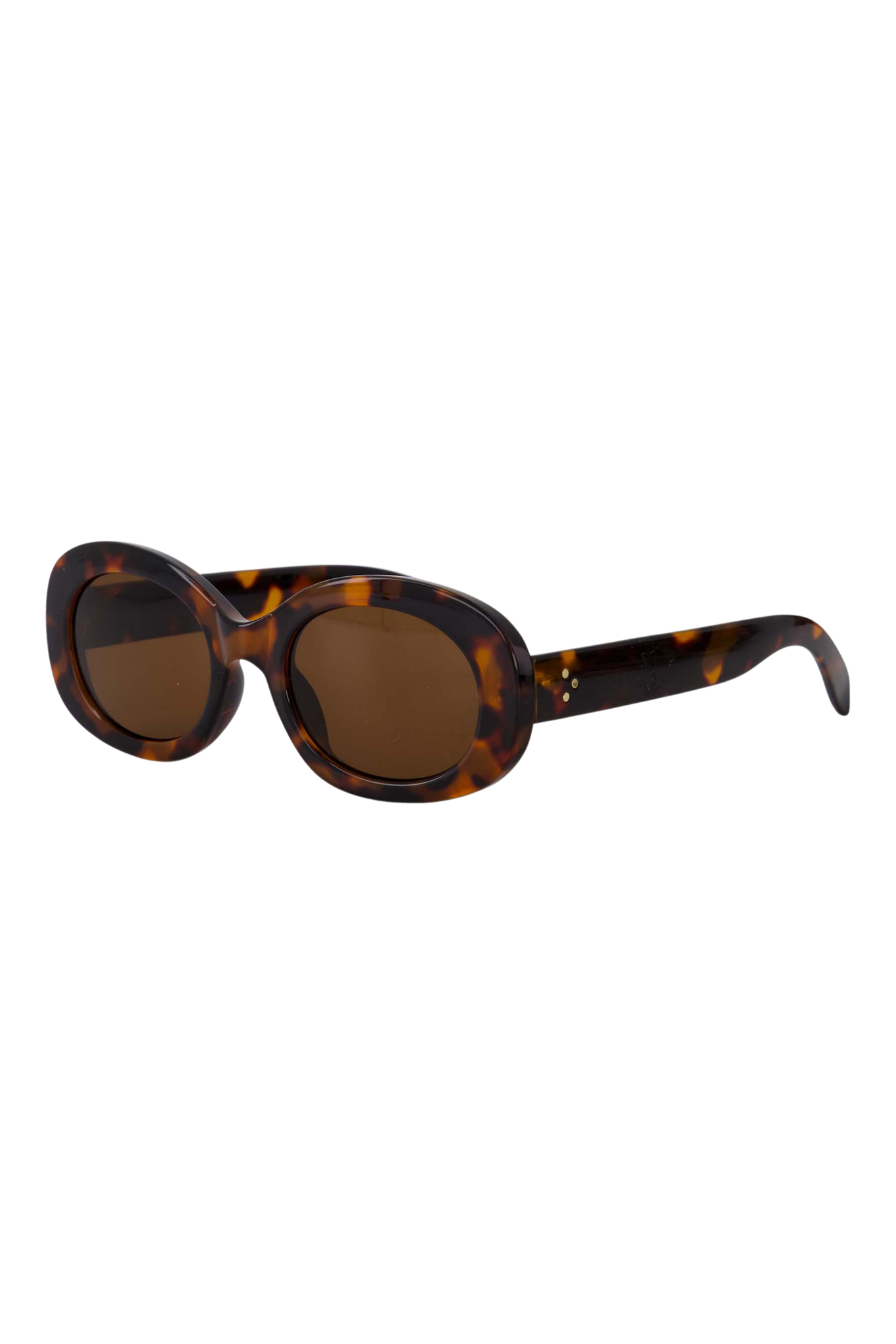 Zusss | Ovalen zonnebril met panter print incl koker bruin