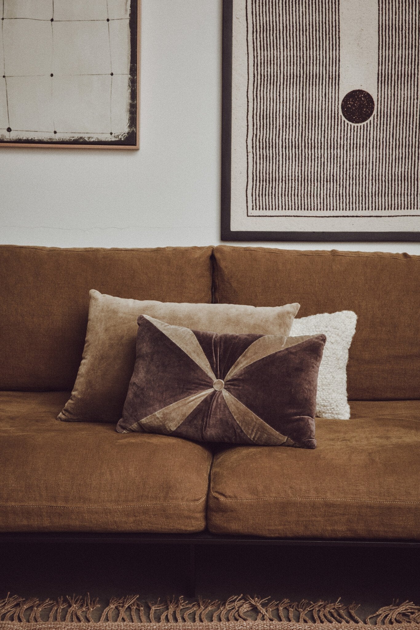 HK Living | Kussen velvet brown 50x30cm