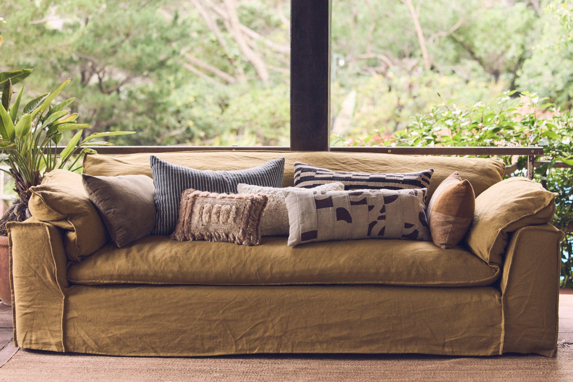 HK Living | Kussen natural patched 70x30cm