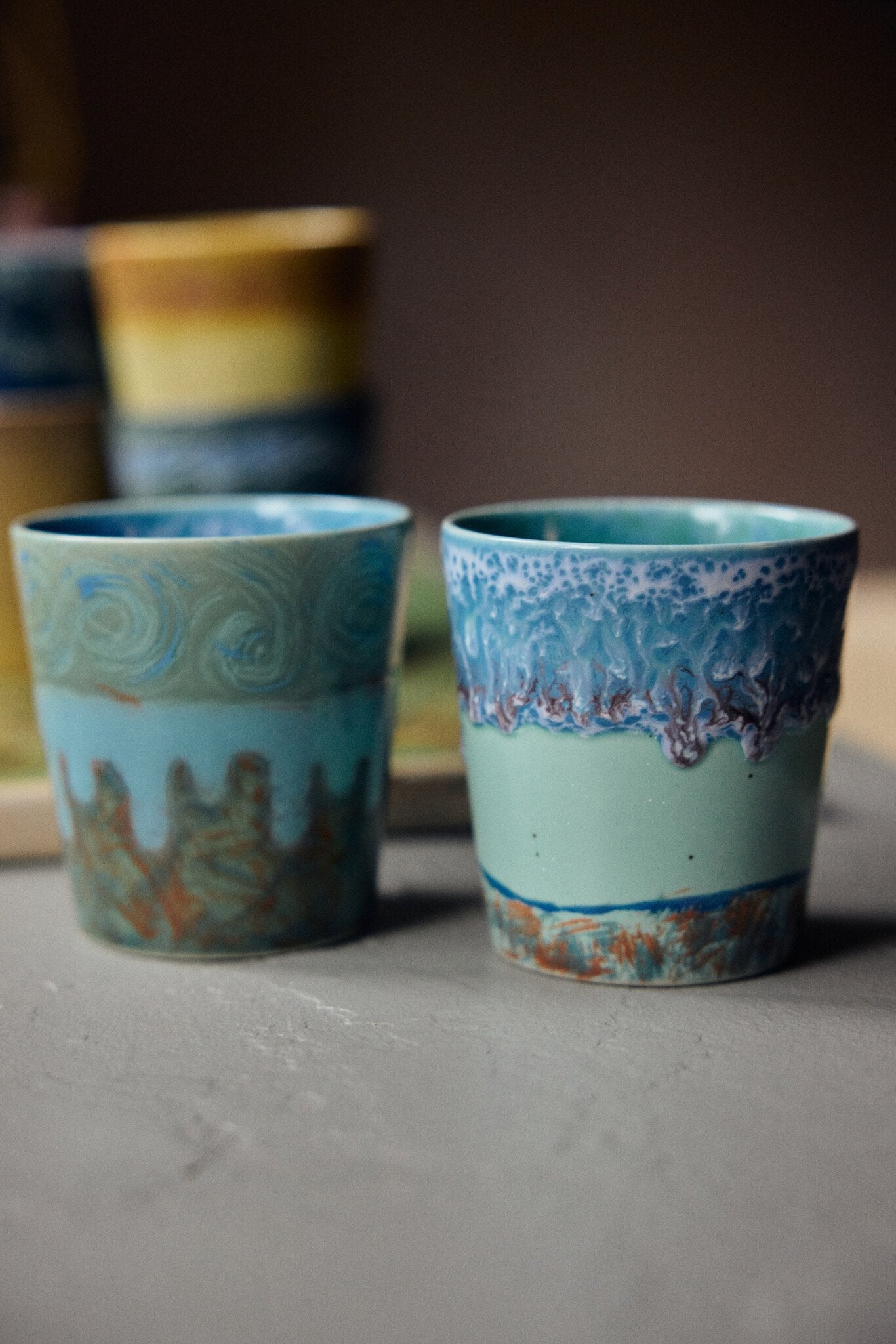 HK Living | 70's servies Van Gogh koffiekopje self portrait set van 2