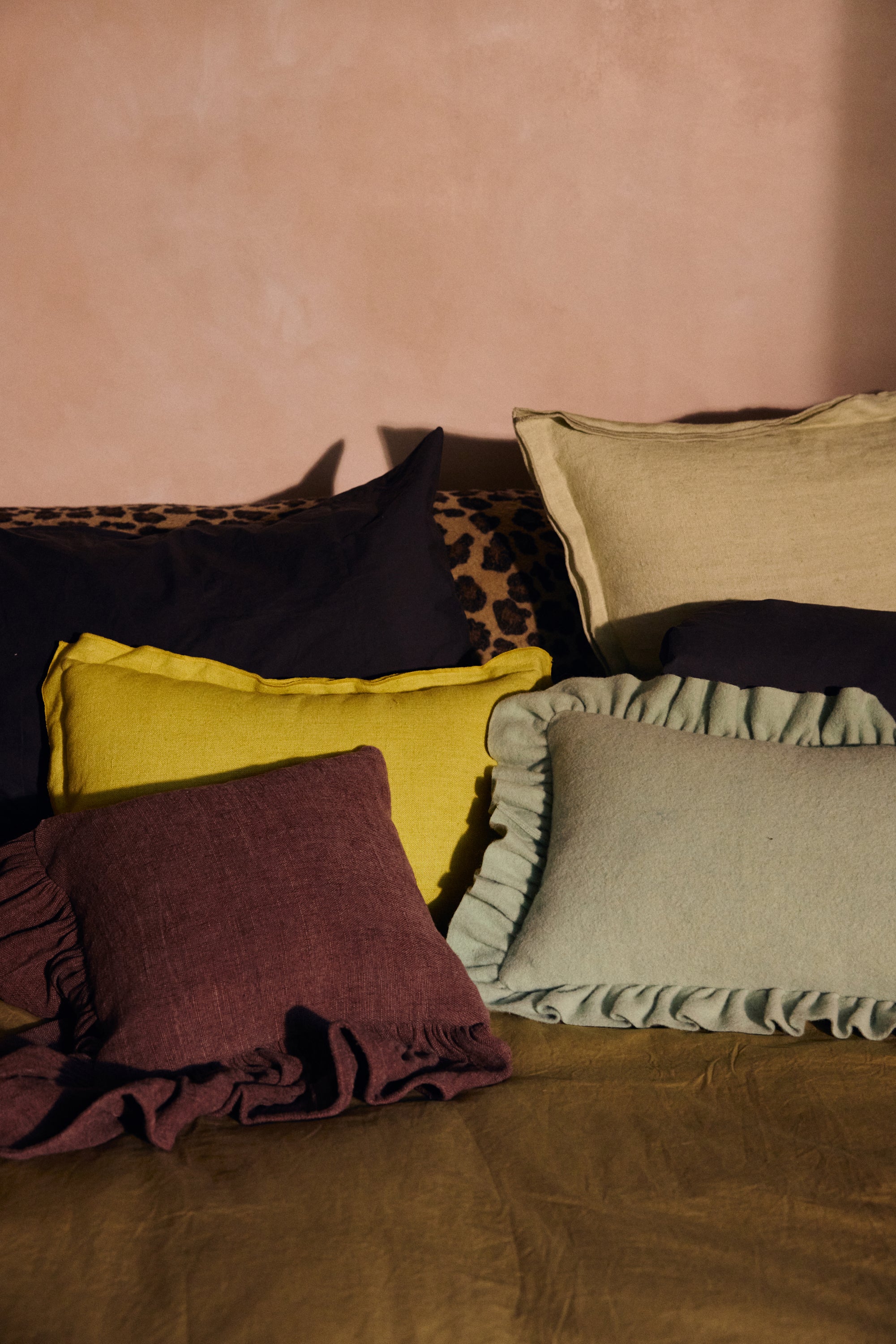 HK Living | Kussen linen lemongrass 50x30cm