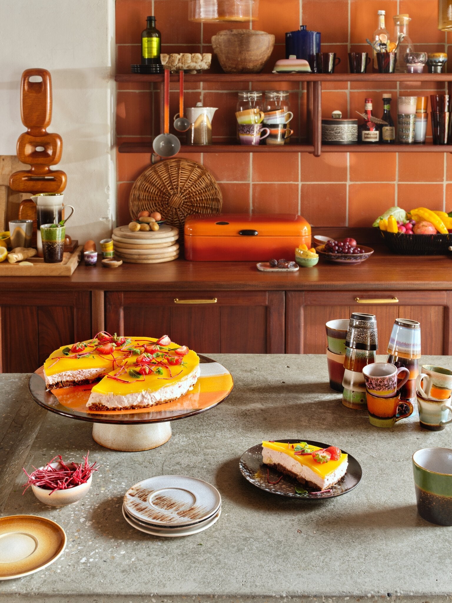 HK Living | 70's servies espressomokjes Retro set van 4
