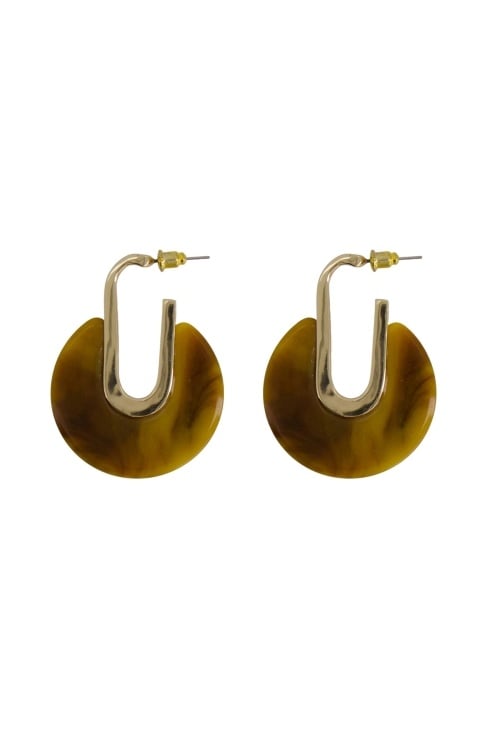 Zusss | Oorbellen resin rond mid brown