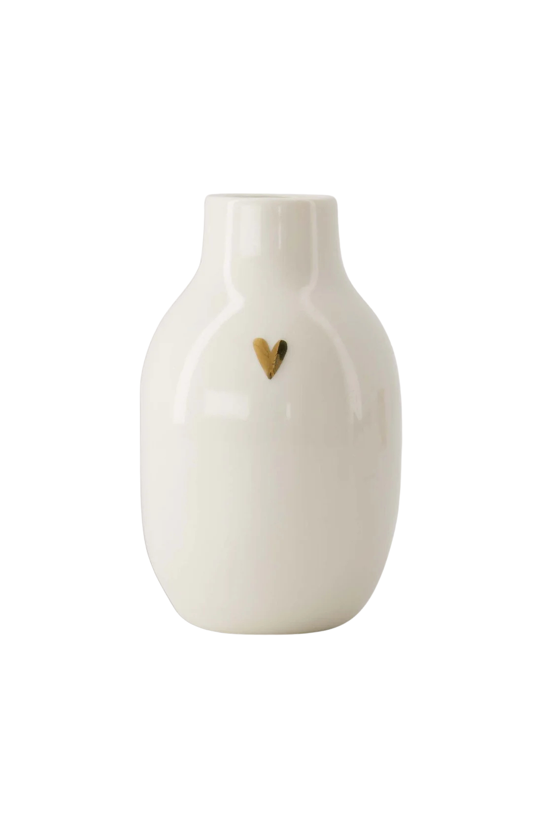Zusss | Vaasje keramiek hartje wit / goud