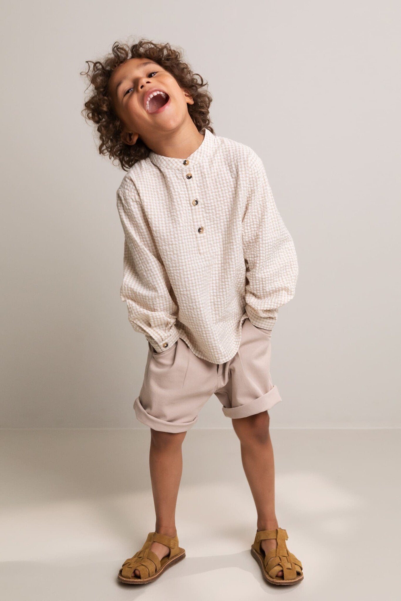 MarMar | Longsleeve tokyo Grey Sand Gingham