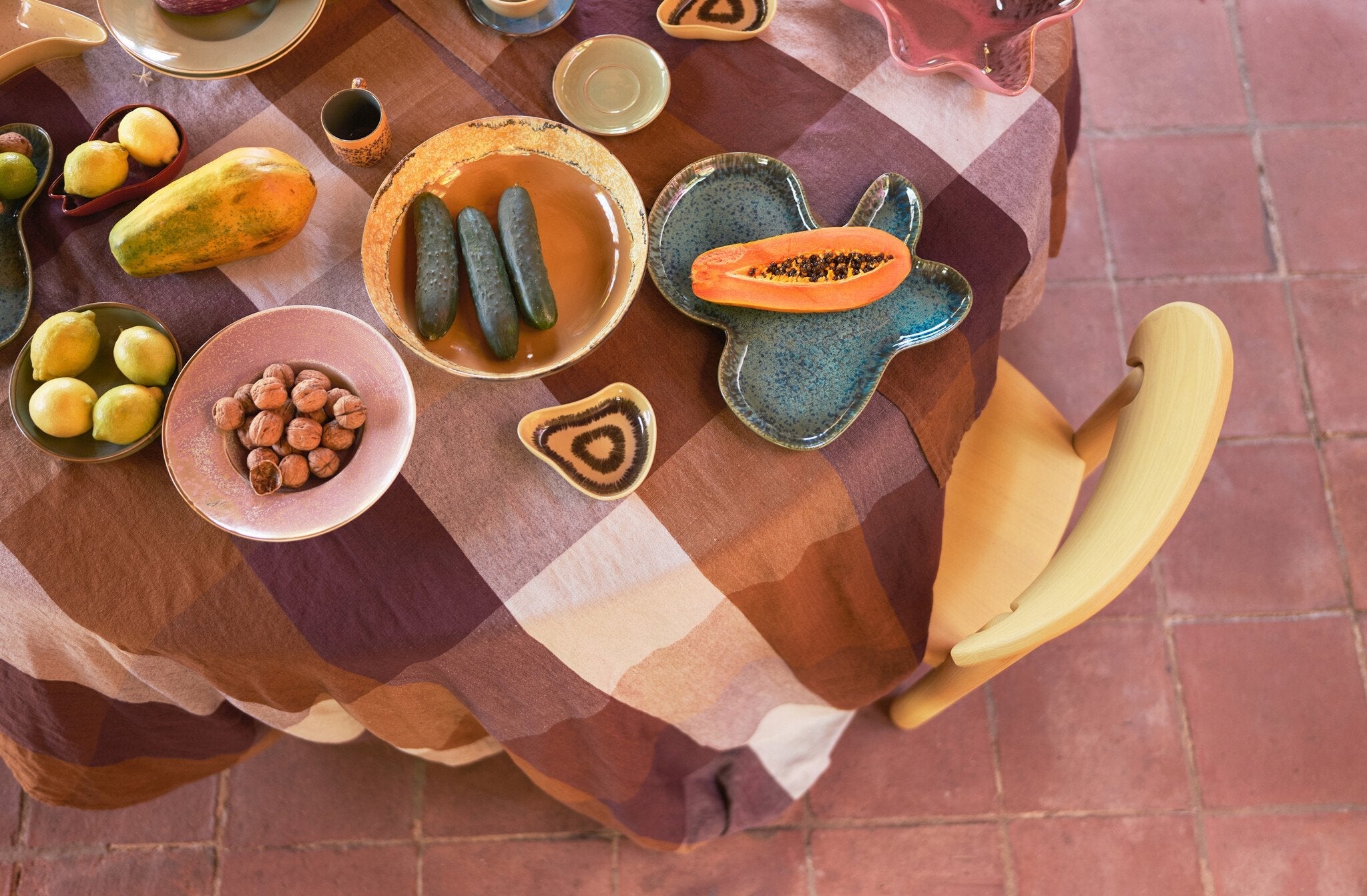HK Living | 70's servies saladeschaal XL Sunflower