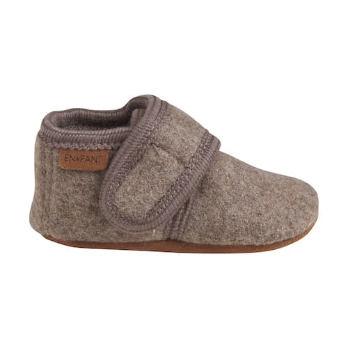 Enfant | Slofjes wol walnut