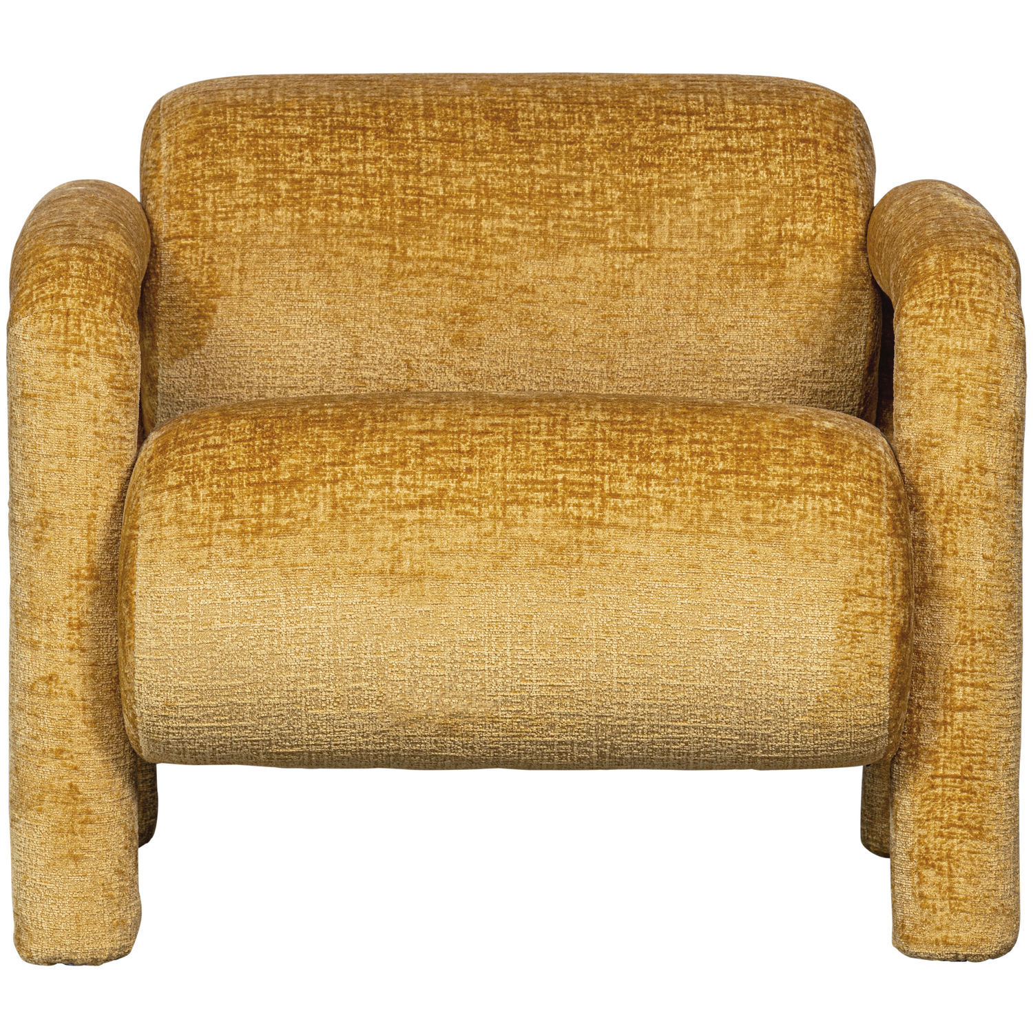 Woood | Fauteuil Lenny in grove textuur goud/geel