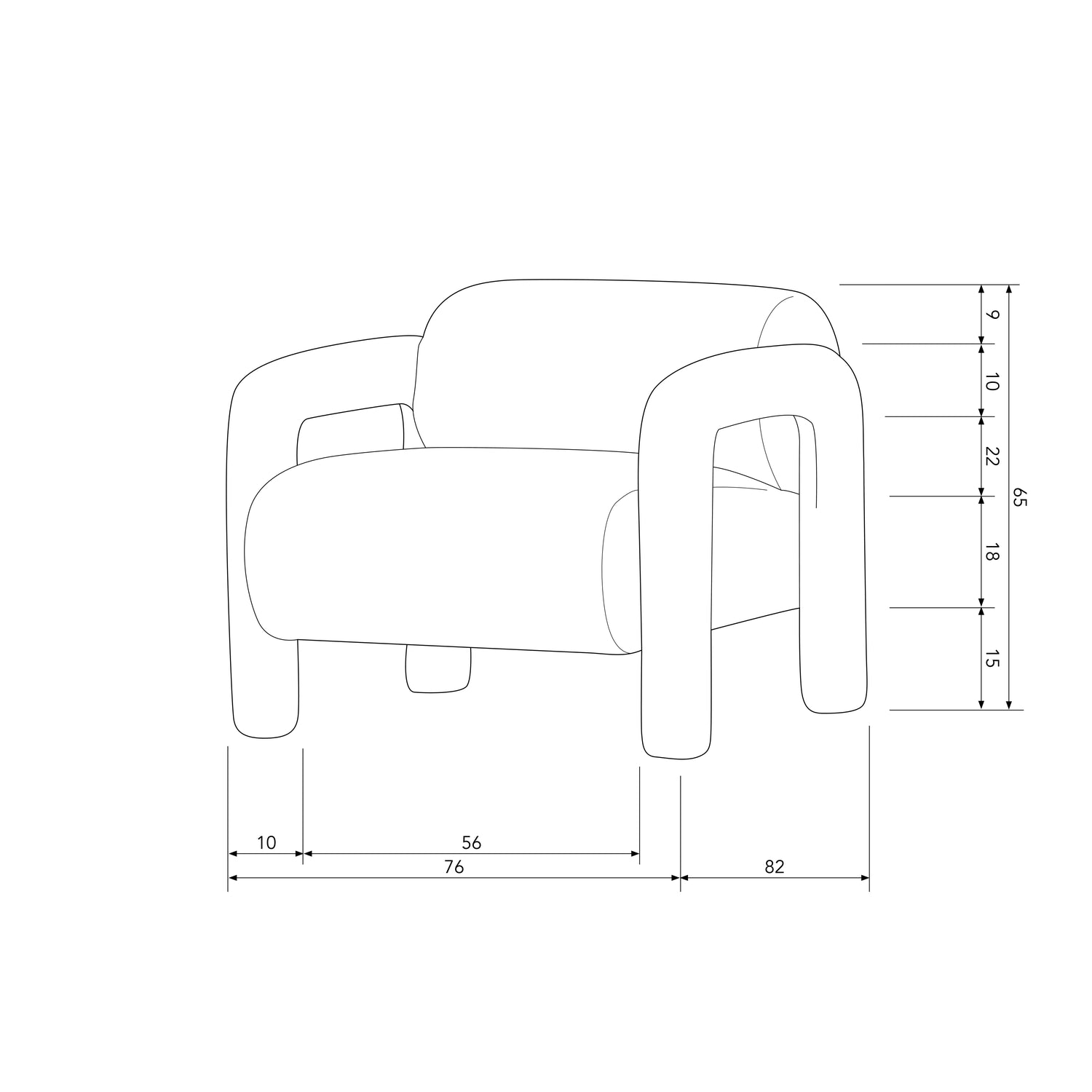 Woood | Fauteuil Lenny in grove textuur goud/geel