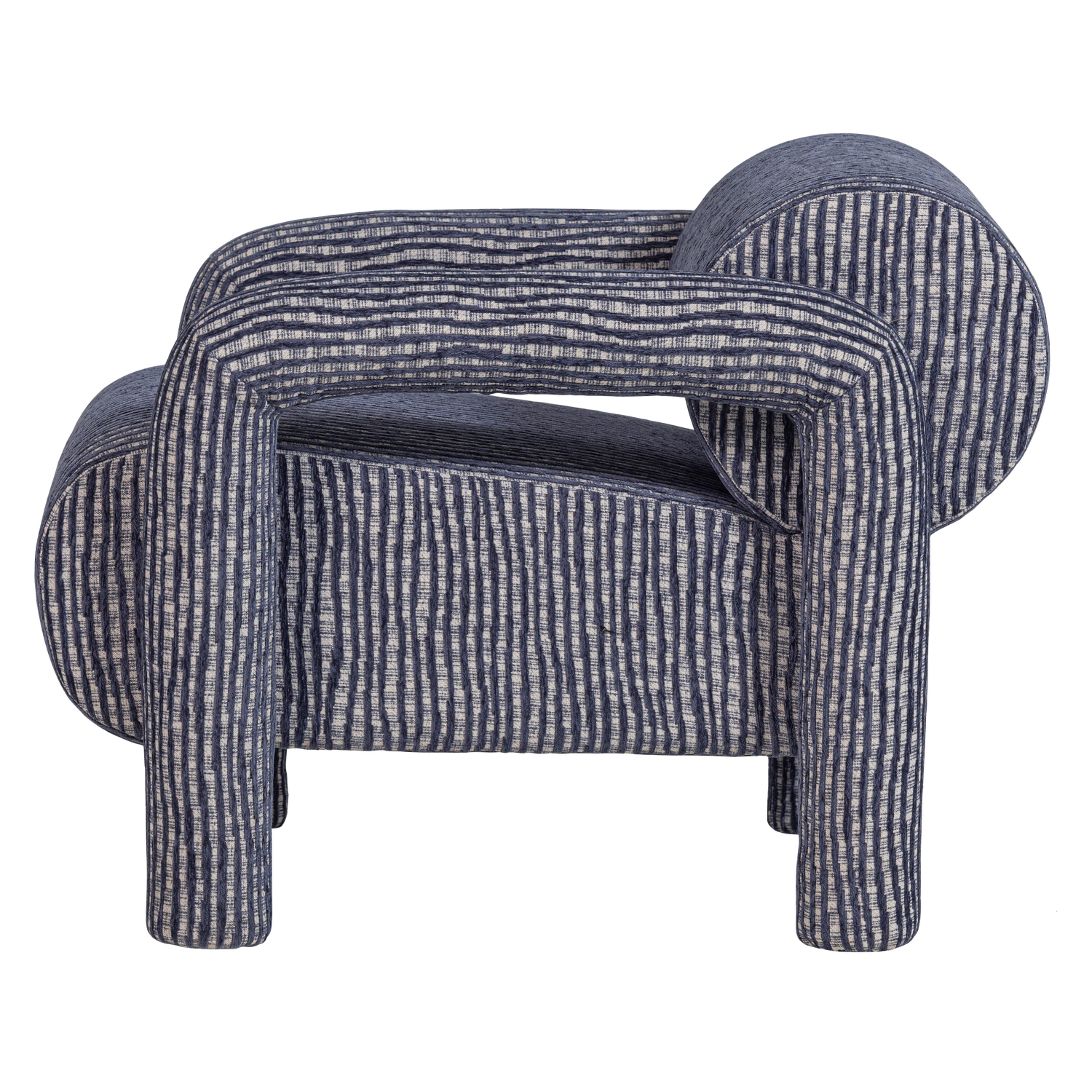Woood | Lenny Fauteuil met dessin grijsblauw