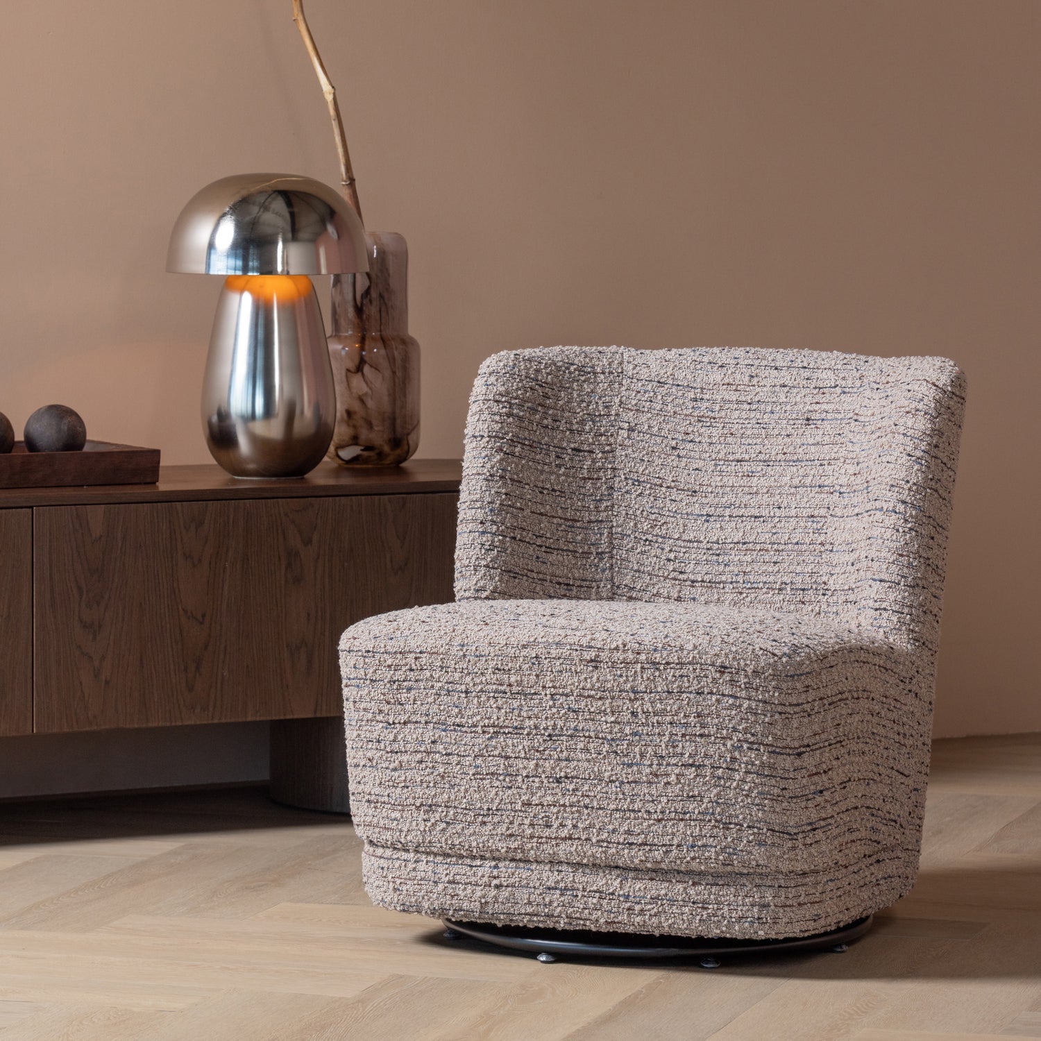 Woood | Draaifauteuil Atty grove melange beige