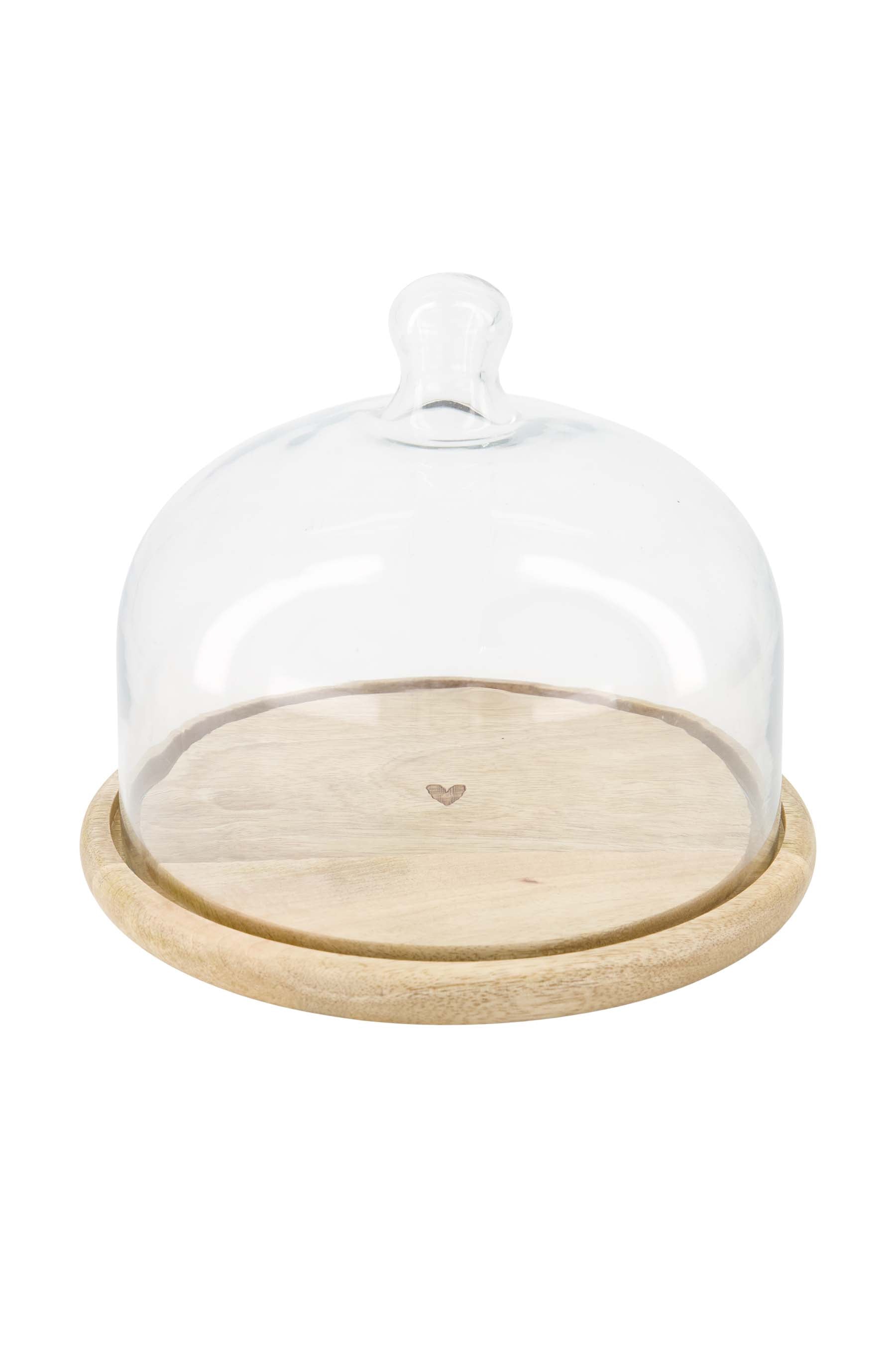 Zusss | Stolp glas op houten plateau hartje